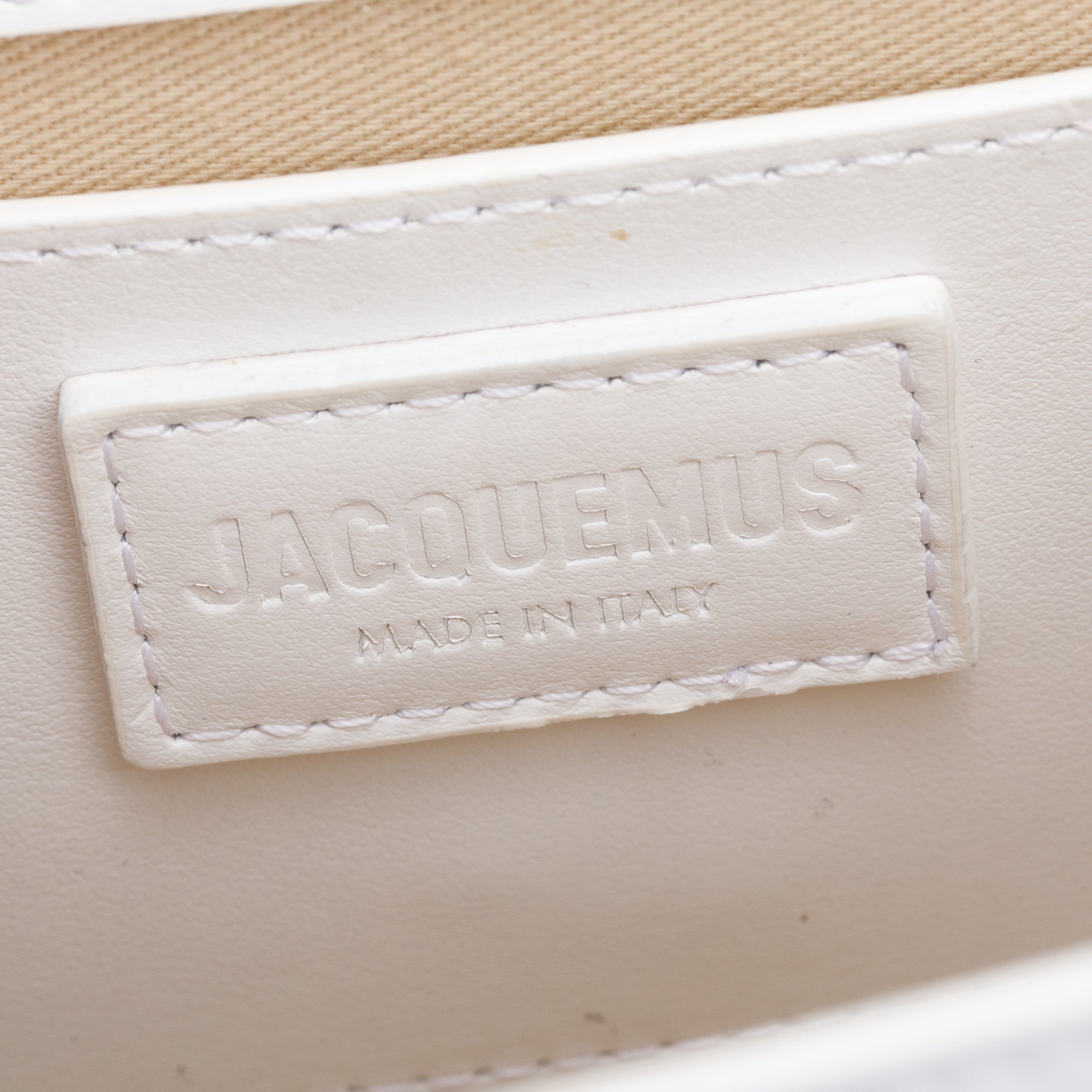 Jacquemus White Leather Le Grand Bambino Bag w/ Strap