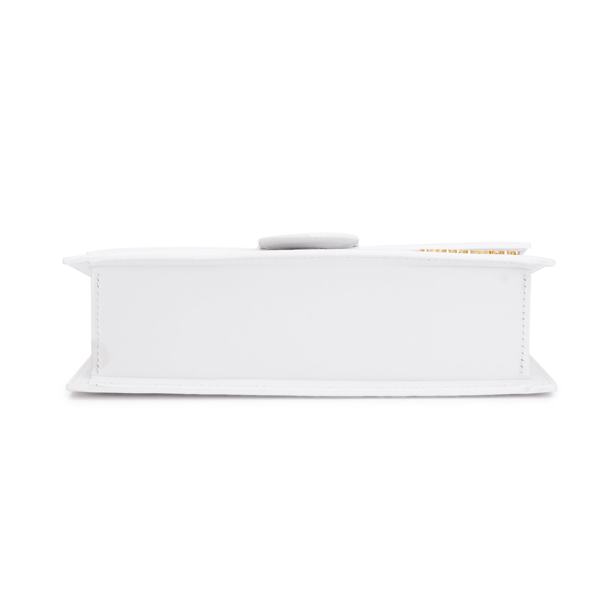 Jacquemus Whte Leather Le Grand Bambino Bag w/ Strap