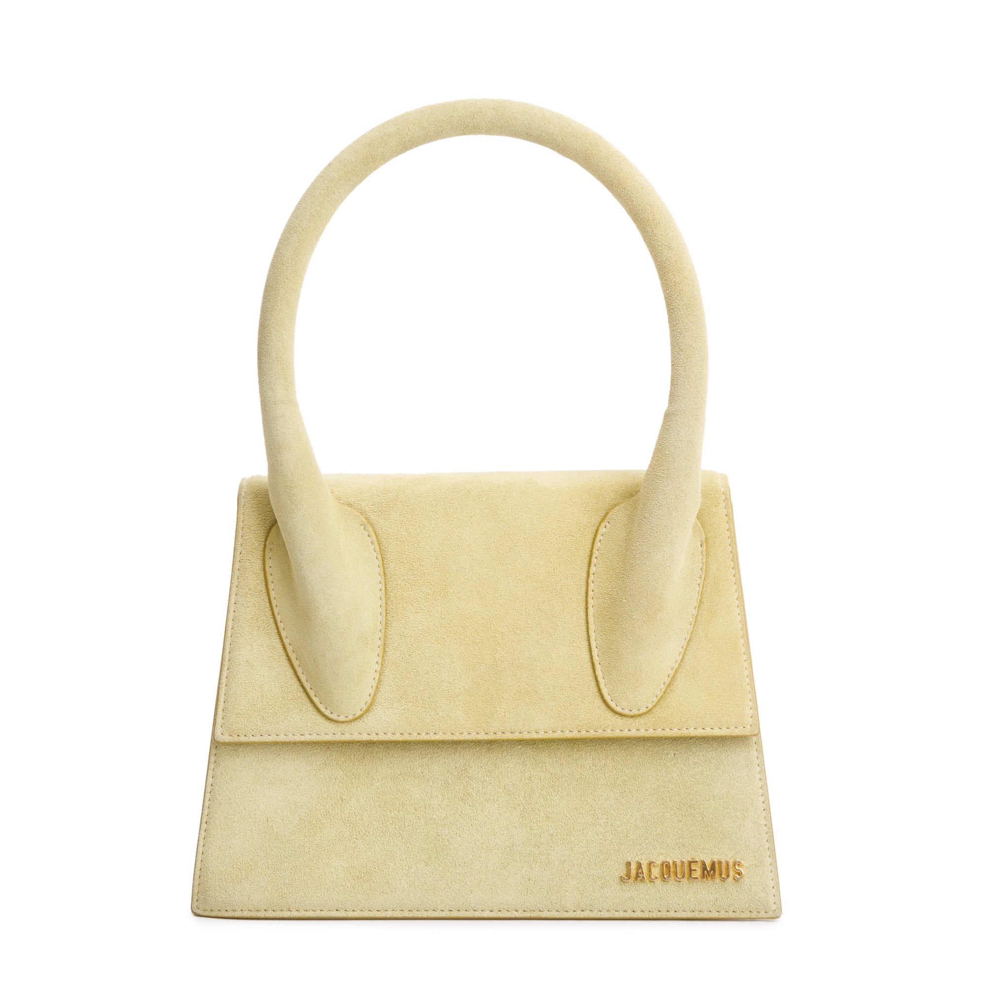 Jacquemus Yellow Suede Le Chiquito Handle Bag w/ Strap