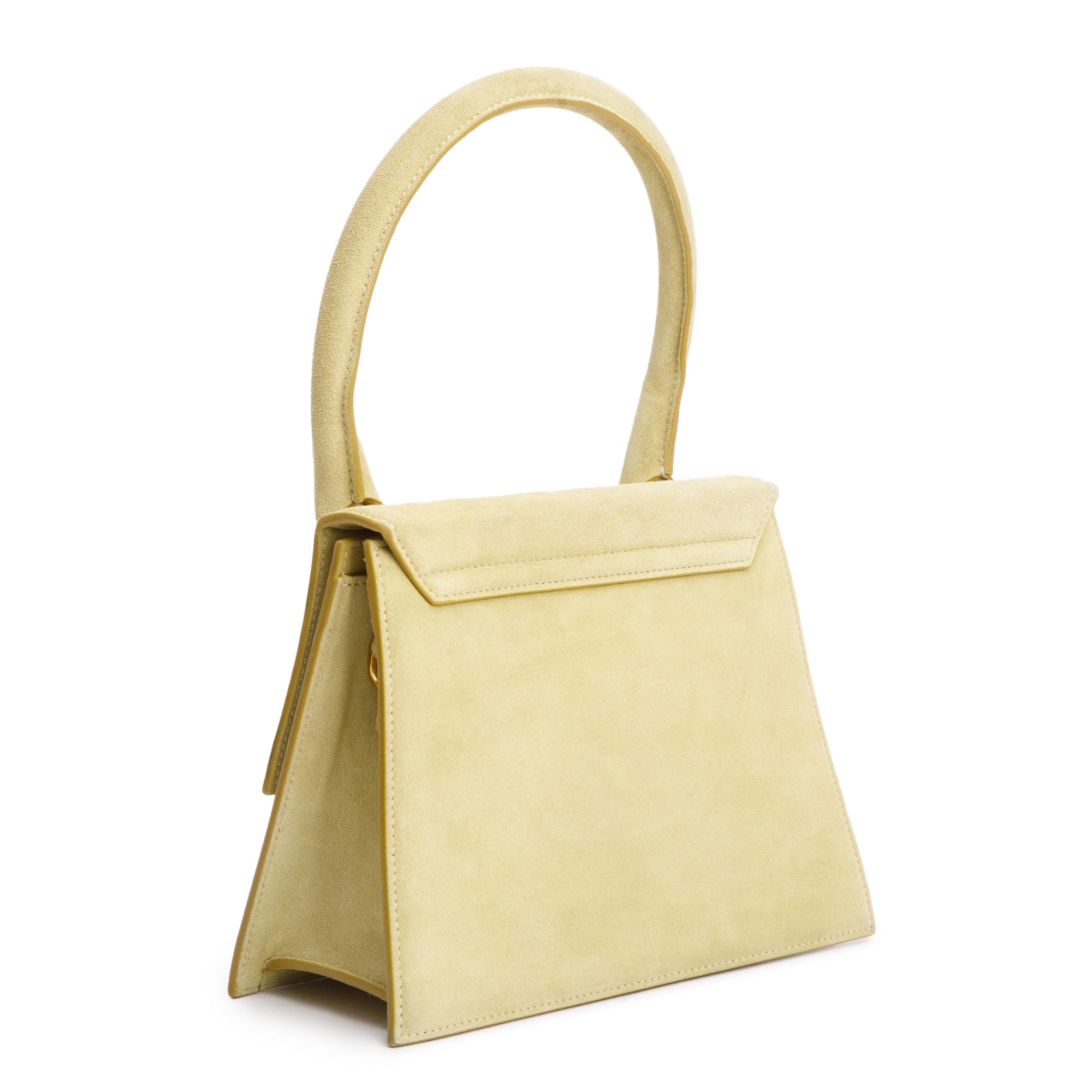 Jacquemus Yellow Suede Le Chiquito Handle Bag w/ Strap
