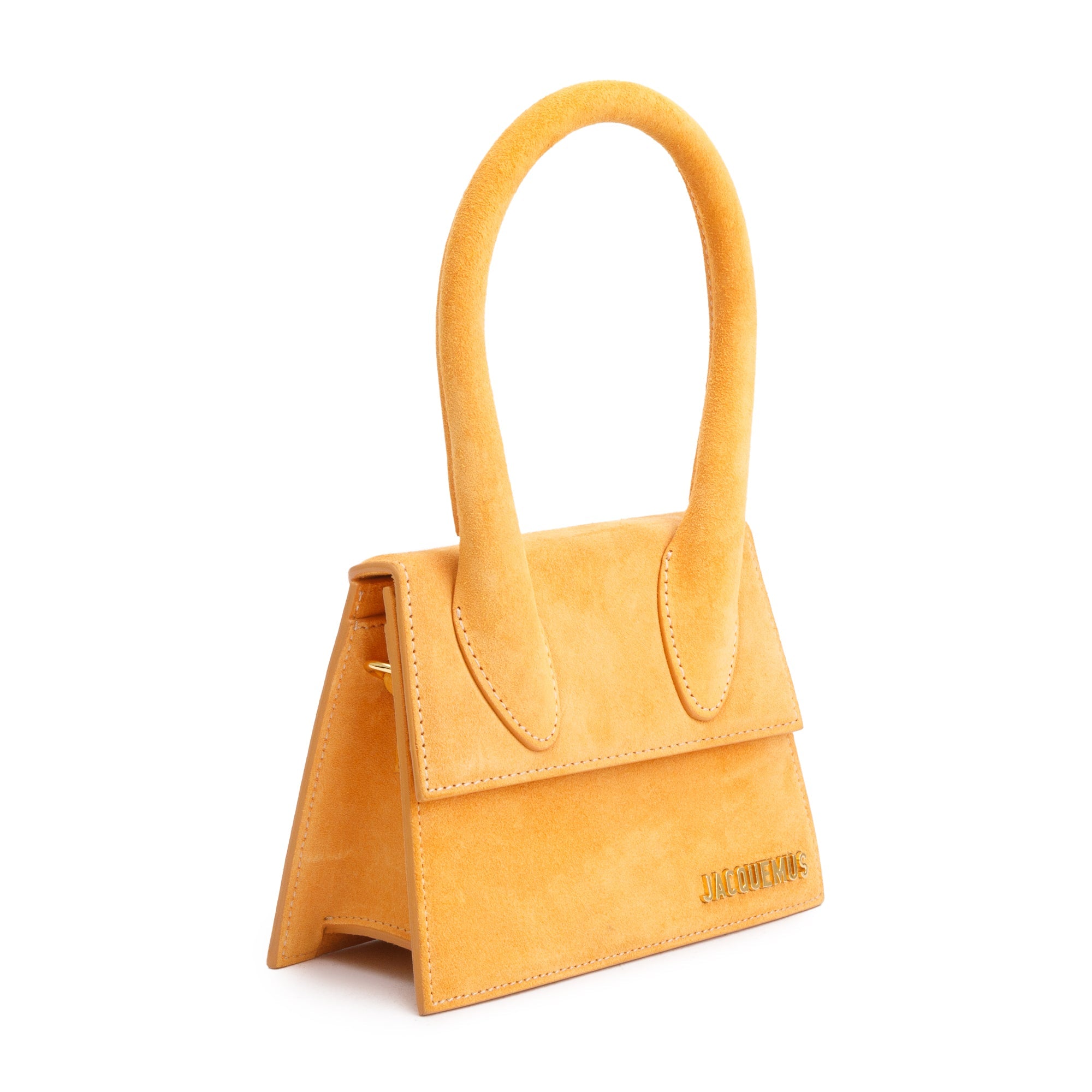 Jacquemus Yellow Suede Le Chiquito Moyen Bag w/ Strap