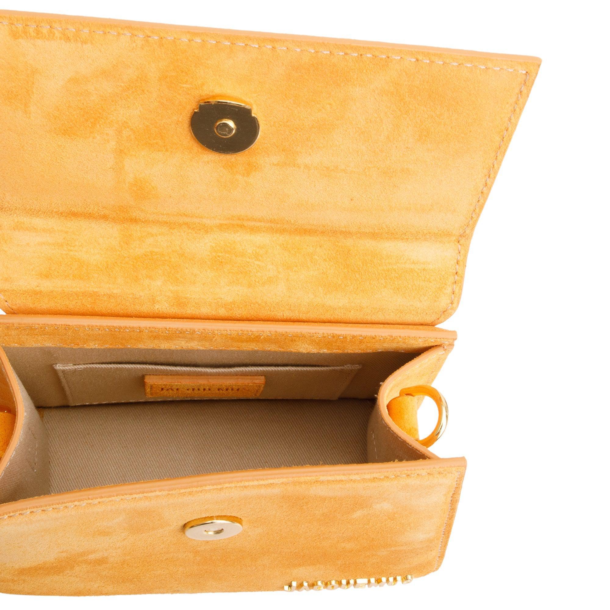 Jacquemus Yellow Suede Le Chiquito Moyen Bag w/ Strap