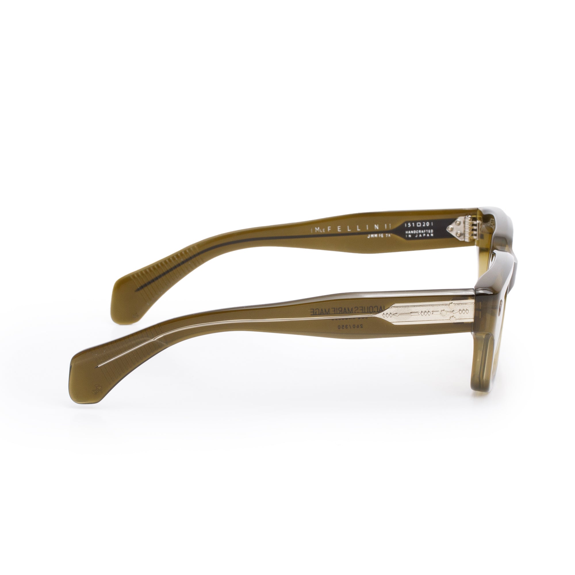 Jacques Marie Mage JMM 7X Green Acetate Fellini Volvox Square Tinted Sunglasses w/ Box & Case