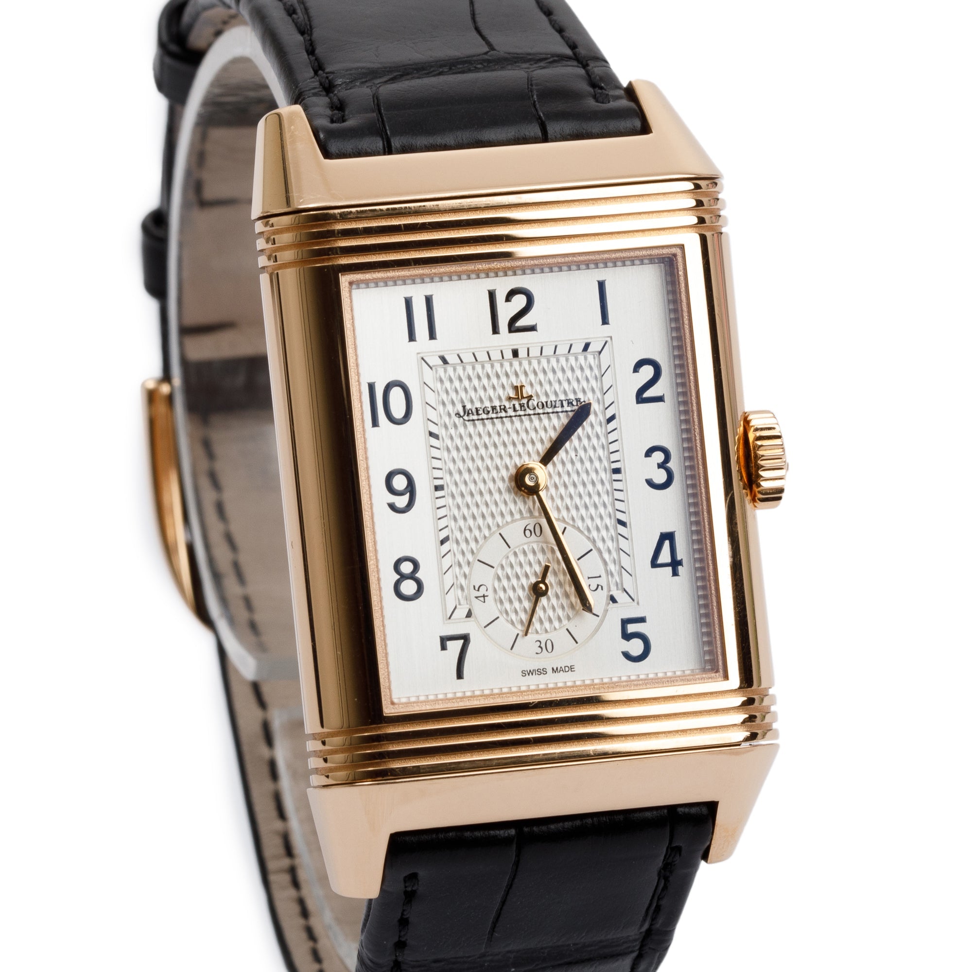 Jaeger LeCoultre 2022 18k Rose Gold Reverso Classic Duoface Small Seconds Watch w/ Box & Papers