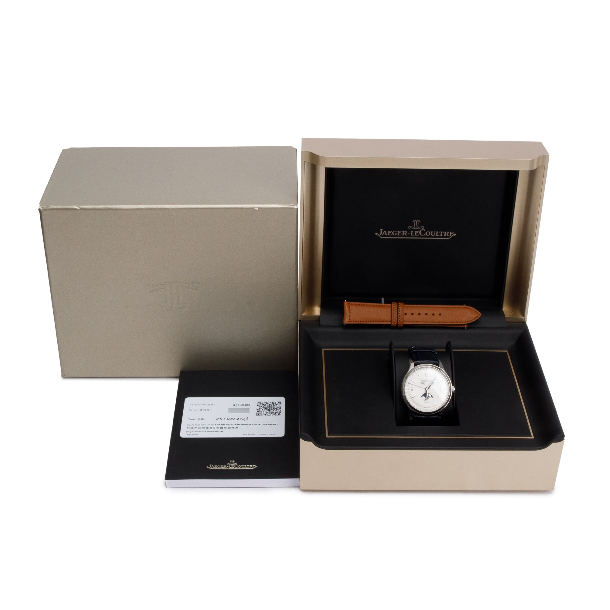 Jaeger LeCoultre 2023 Stainless Steel Master Control Calendar 40 MM Moonphase Automatic Watch w/ Box, Papers & Extra Strap