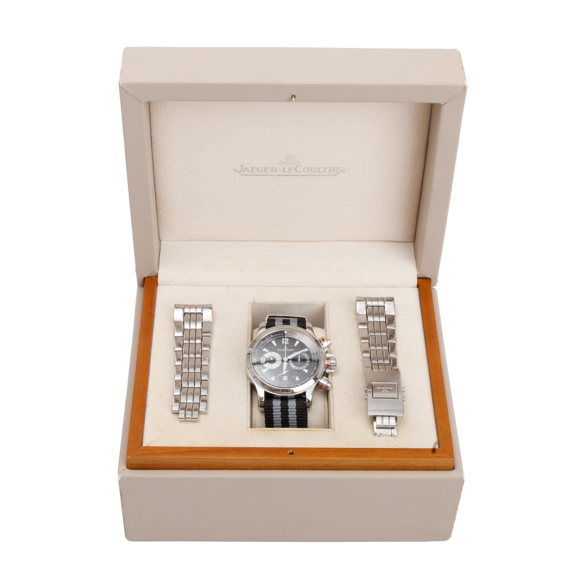 Jaeger LeCoultre Stainless Steel Master Compressor 41 MM Chronograph Automatic Watch w/ Box