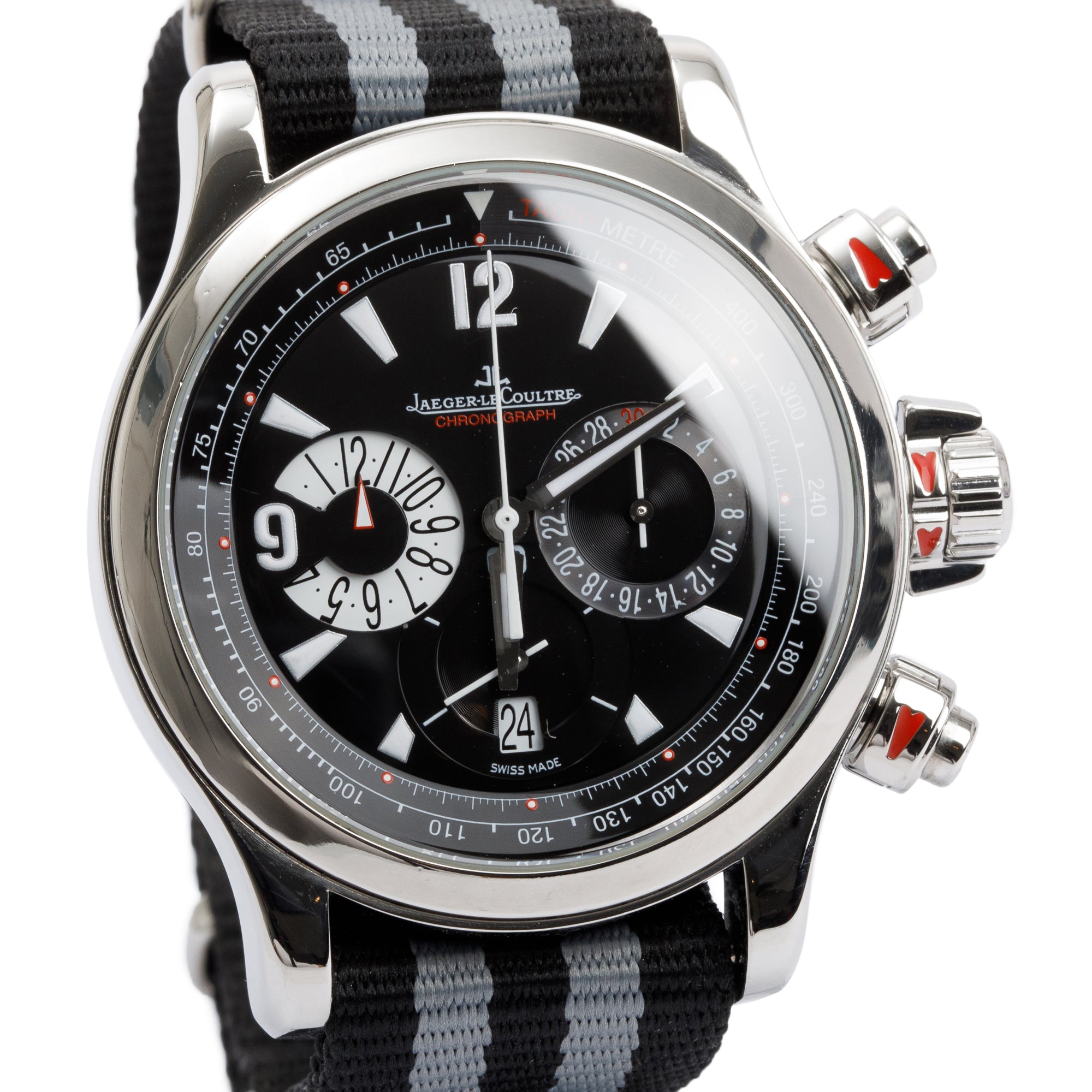 Jaeger LeCoultre Stainless Steel Master Compressor 41 MM Chronograph Automatic Watch w/ Box