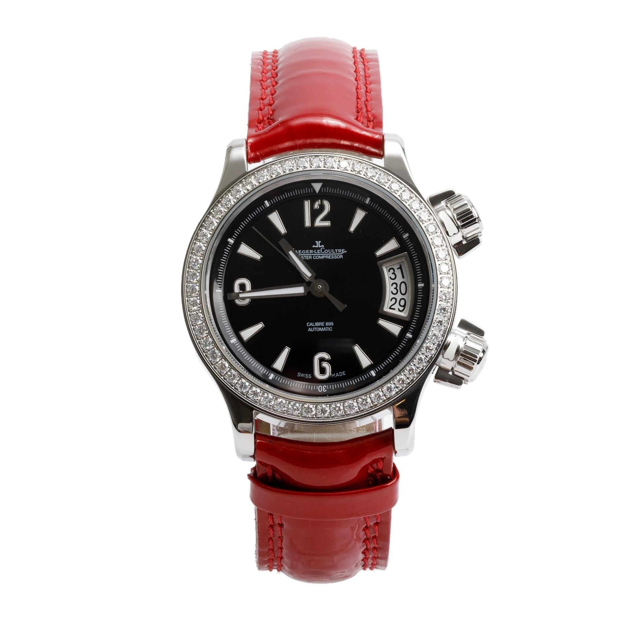 Jaeger LeCoultre Stainless Steel Master Compressor Diamond Bezel 37 MM Automatic Watch