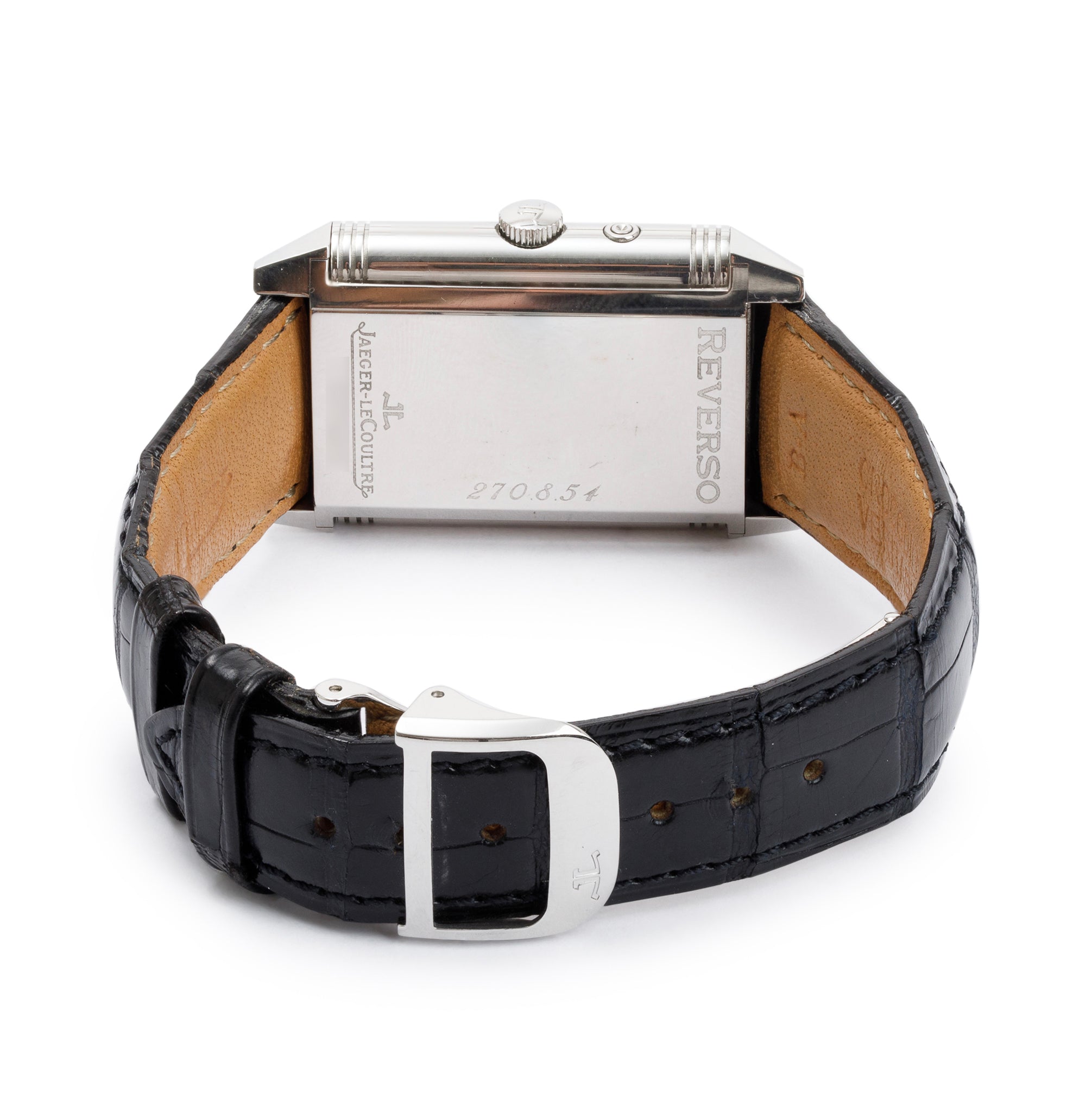 Jaeger LeCoultre Stainless Steel Reverso Duoface Watch w/ Box & Papers