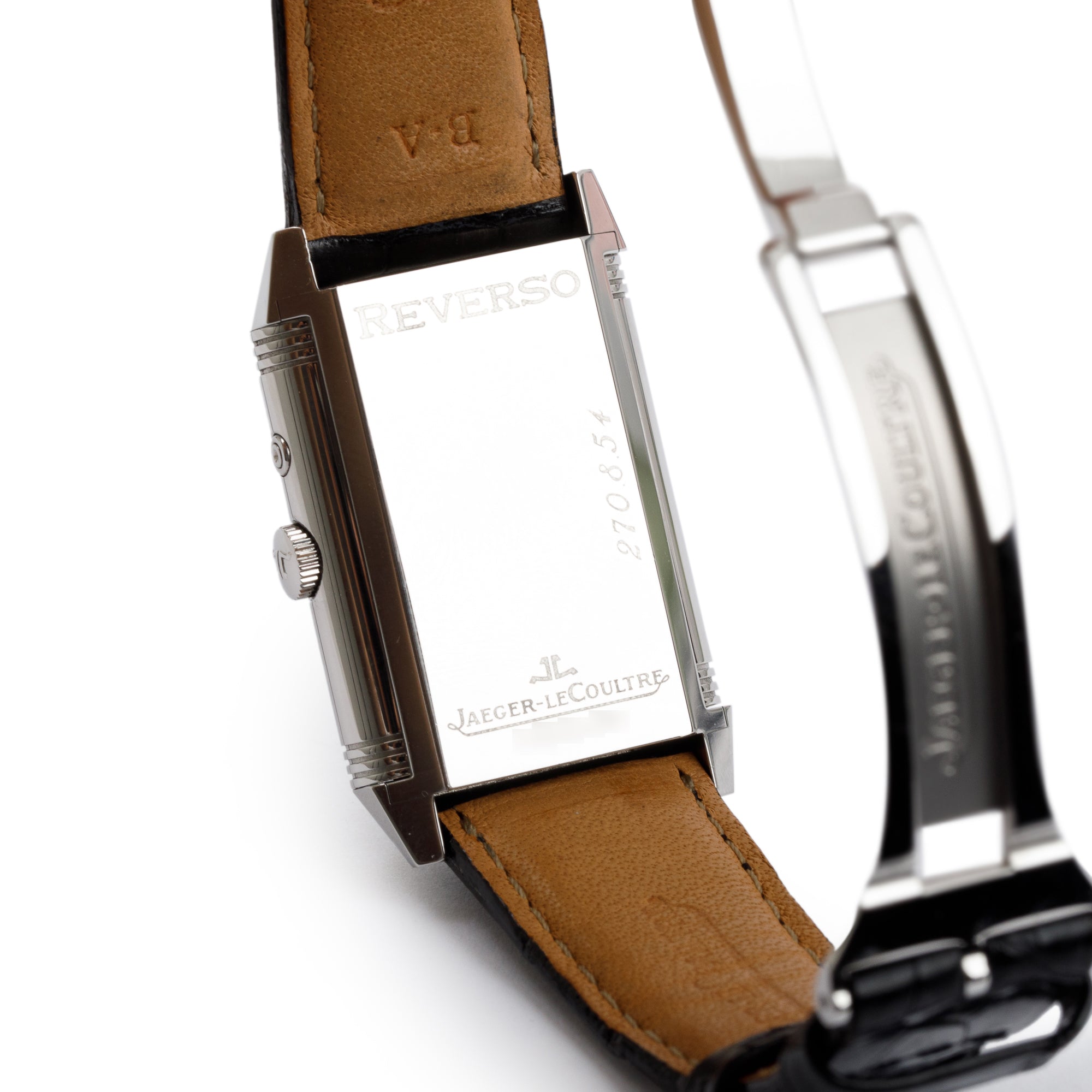 Jaeger LeCoultre Stainless Steel Reverso Duoface Watch w/ Box & Papers