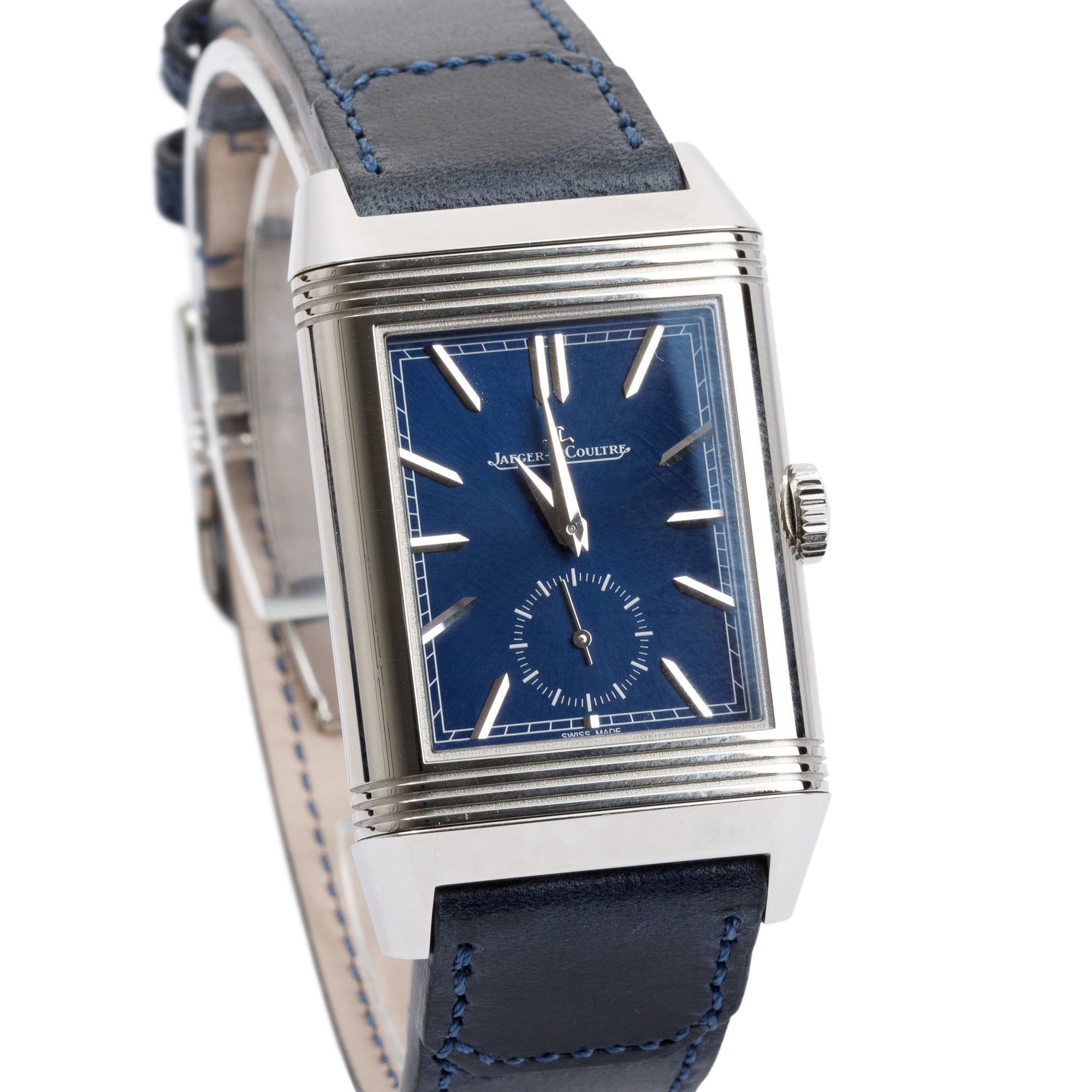 Jaeger LeCoultre Stainless Steel Reverso Tribute Large Duoface Manual Watch w/ Box & Papers