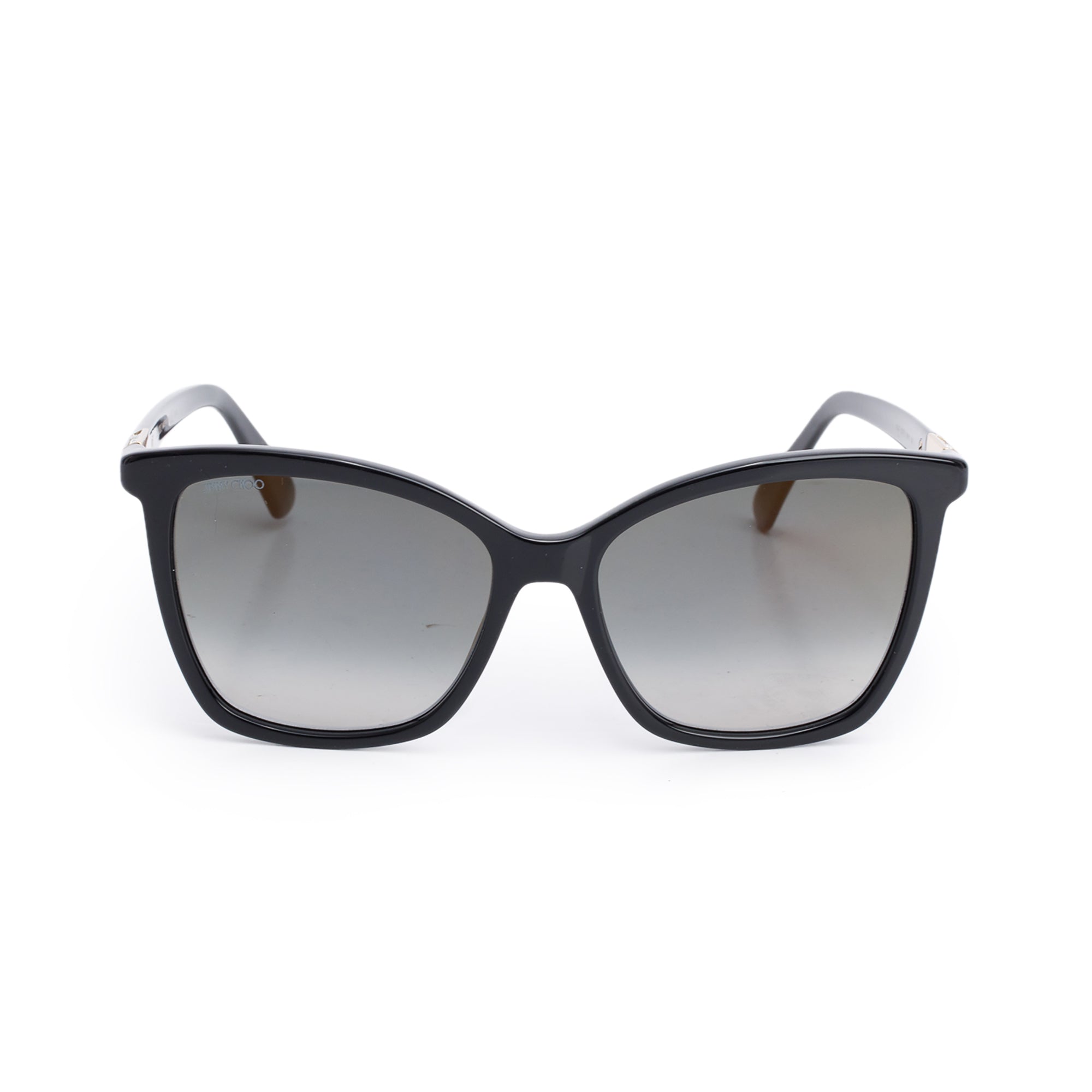 Jimmy Choo Ali/S Black Acetate Crystal Square Sunglasses w/ Case