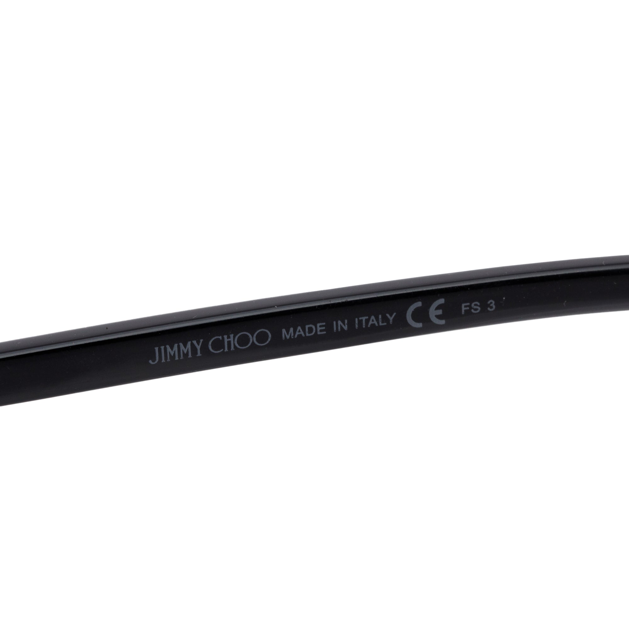 Jimmy Choo Andie/S Black Acetate Glitter Round Sunglasses w/ Case