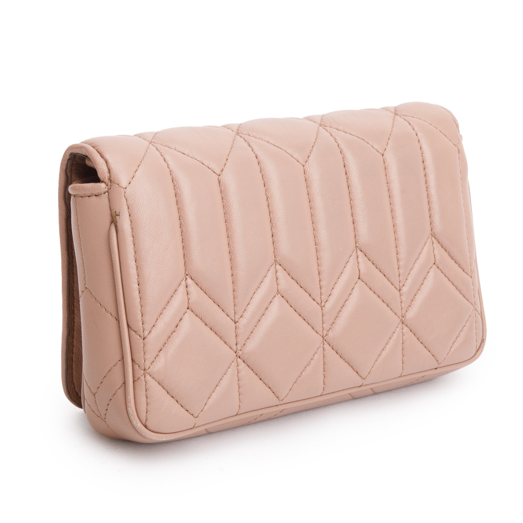 Jimmy Choo Beige Nappa Leather JC Wallet On Chain w/ Box & Authenticity Card