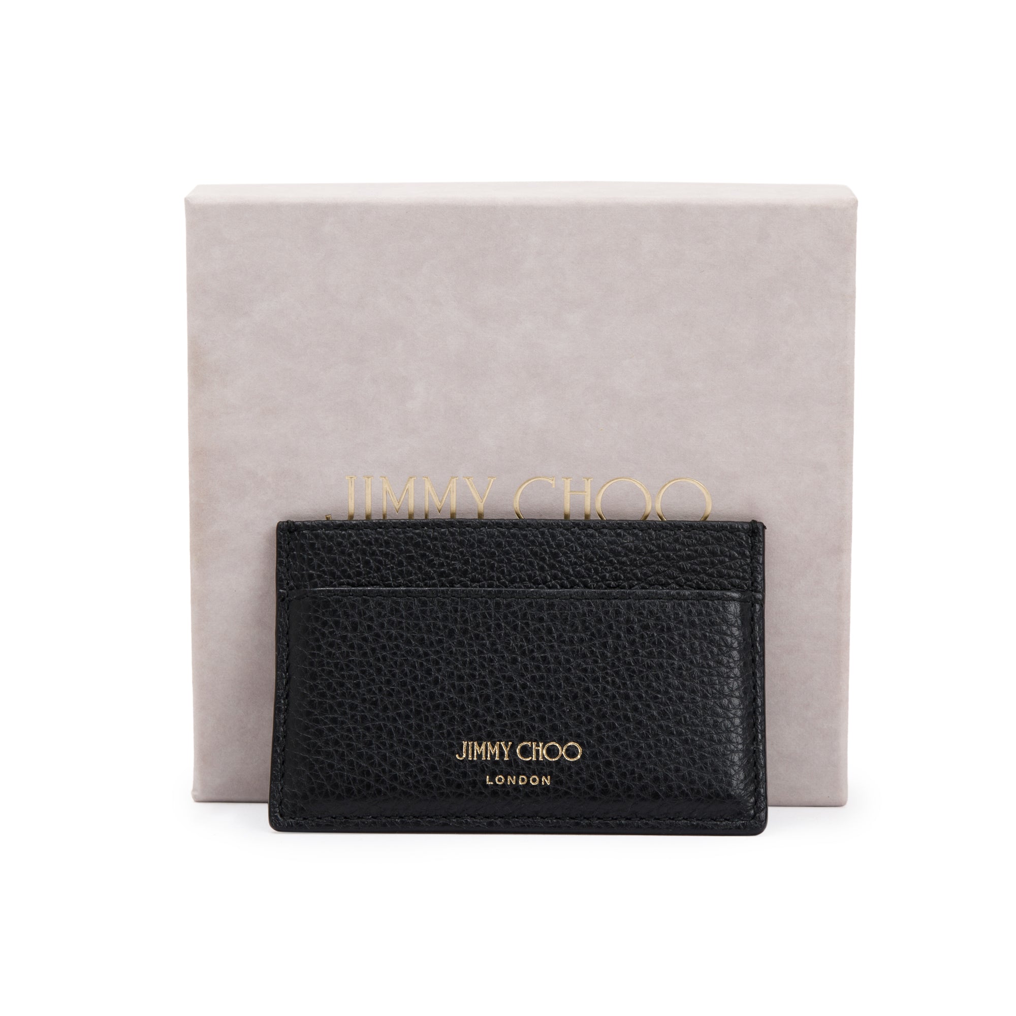 Jimmy Choo Black Leather Card Holder w/ Box