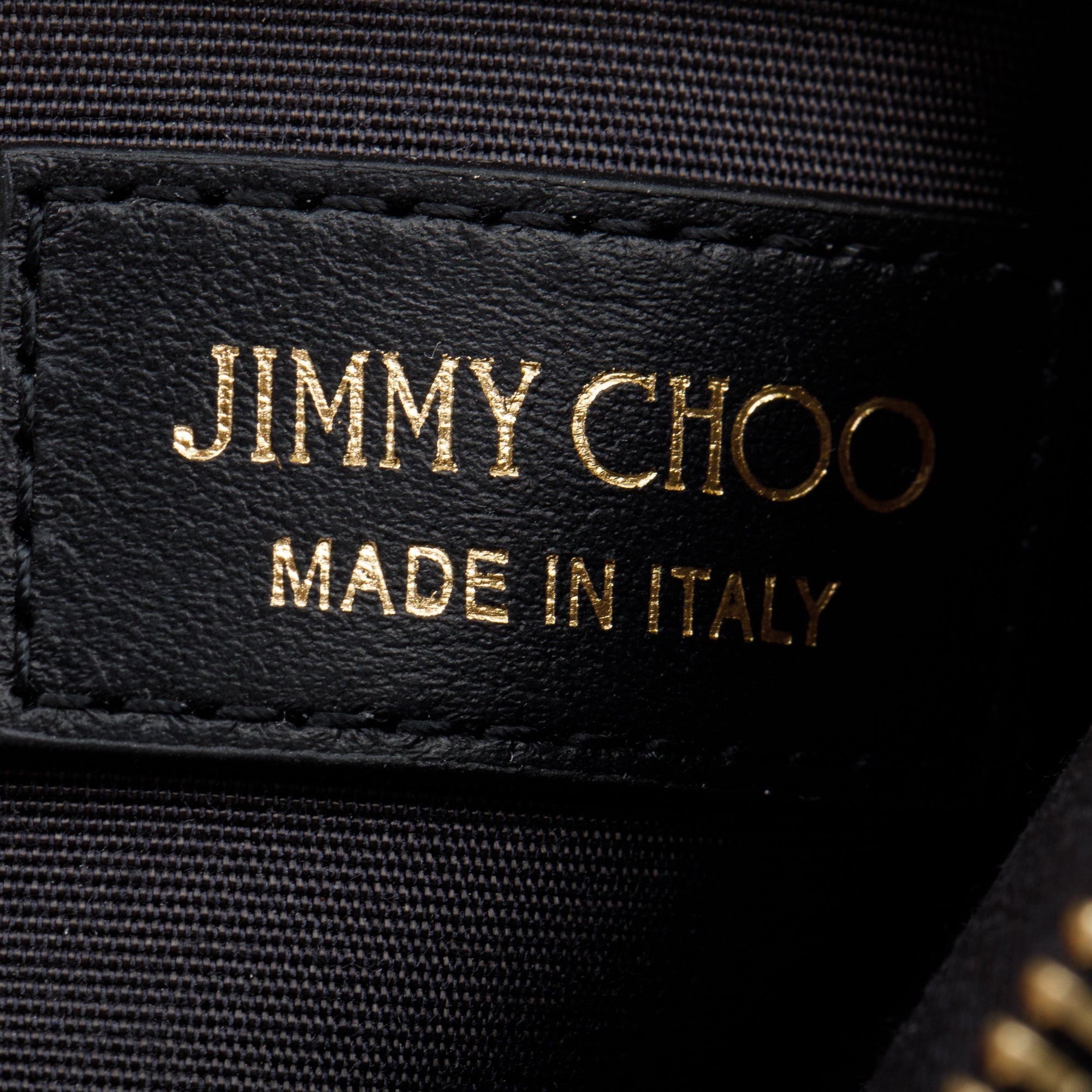 Jimmy Choo Black Monogram Embossed Leather JC Logo Chain Card Holder w/ Box & Authenticity Card