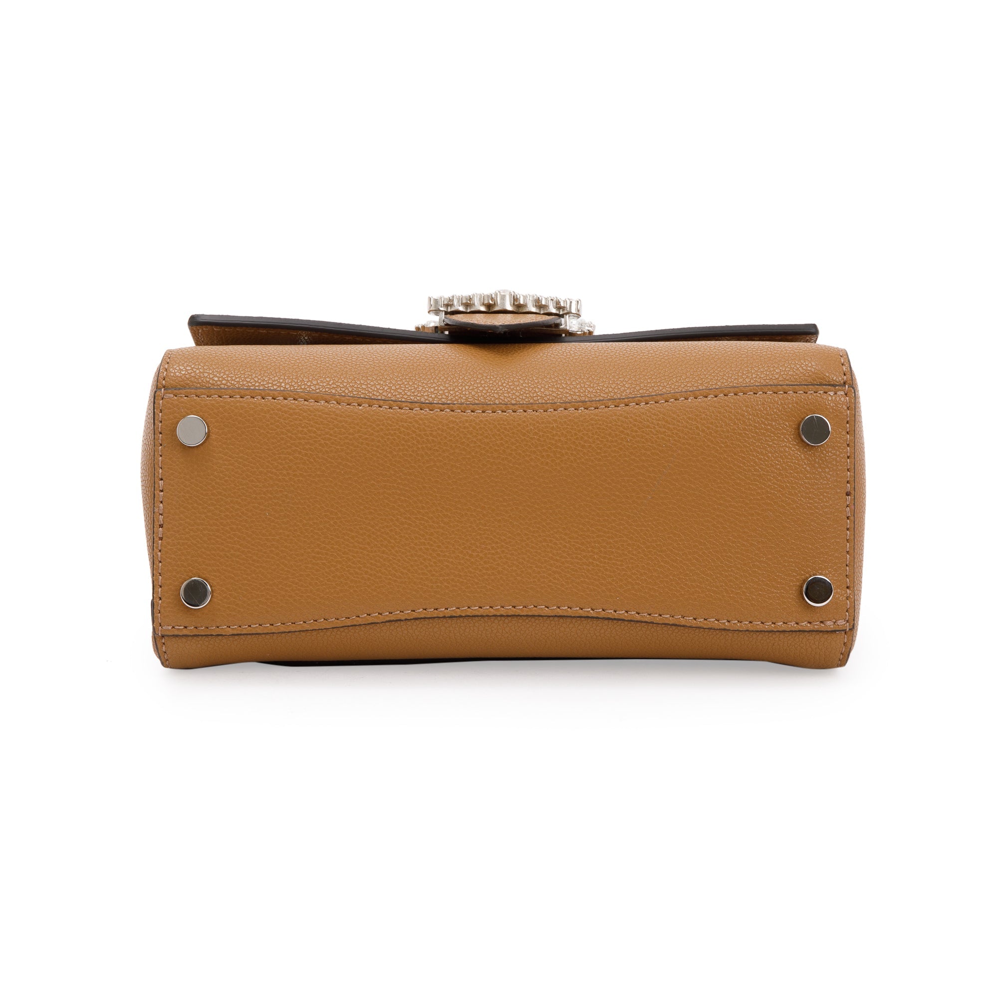 Jimmy Choo Brown Calfskin Leather Small Cheri Top Handle Bag w/ Authenticity Card