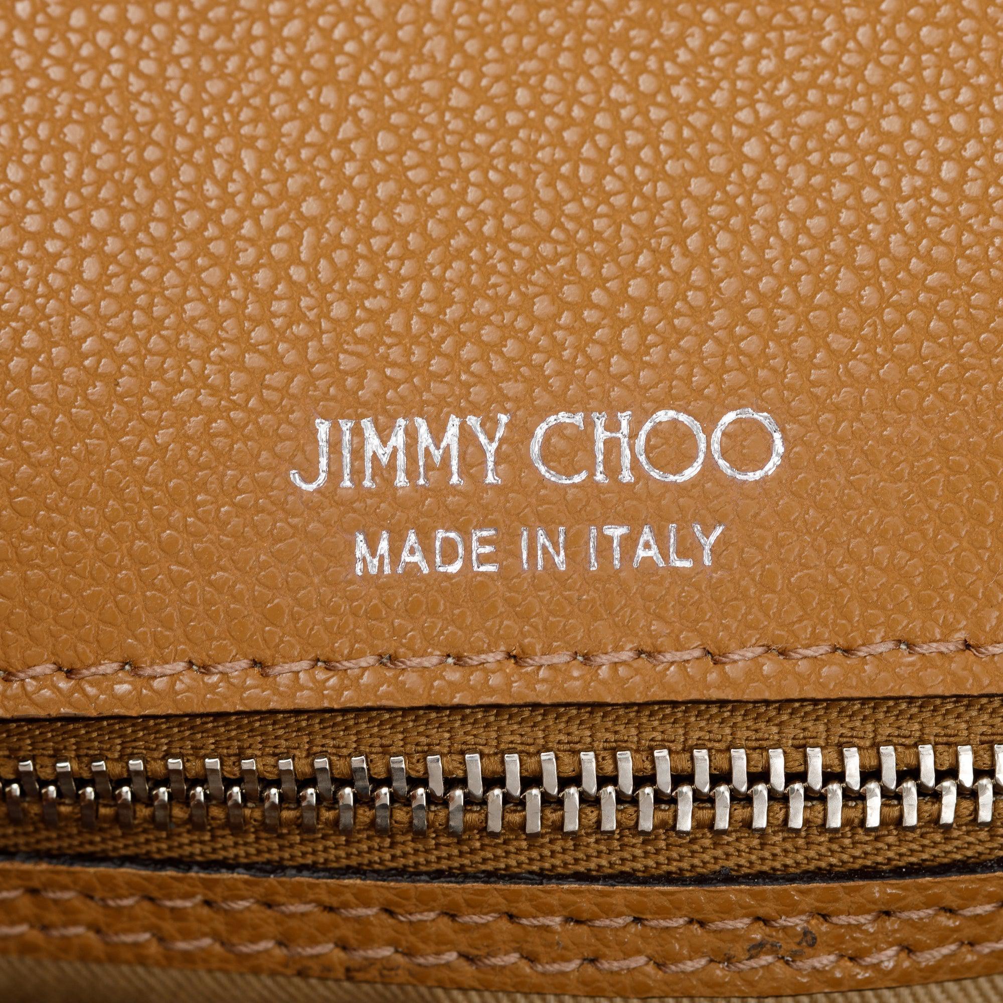 Jimmy Choo Brown Calfskin Leather Small Cheri Top Handle Bag w/ Authenticity Card