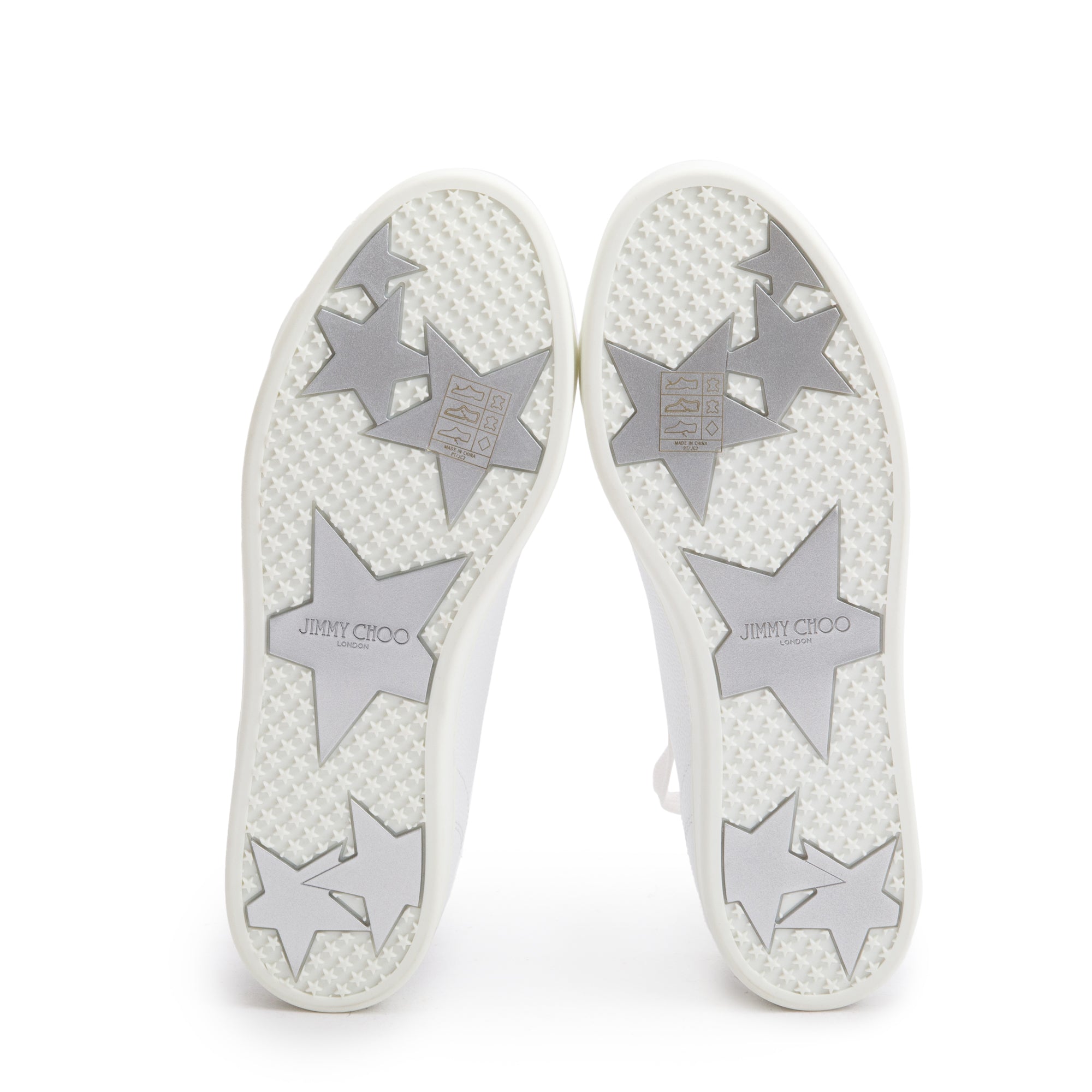 Jimmy Choo White Leather Colt High Top Sneakers, Size 38