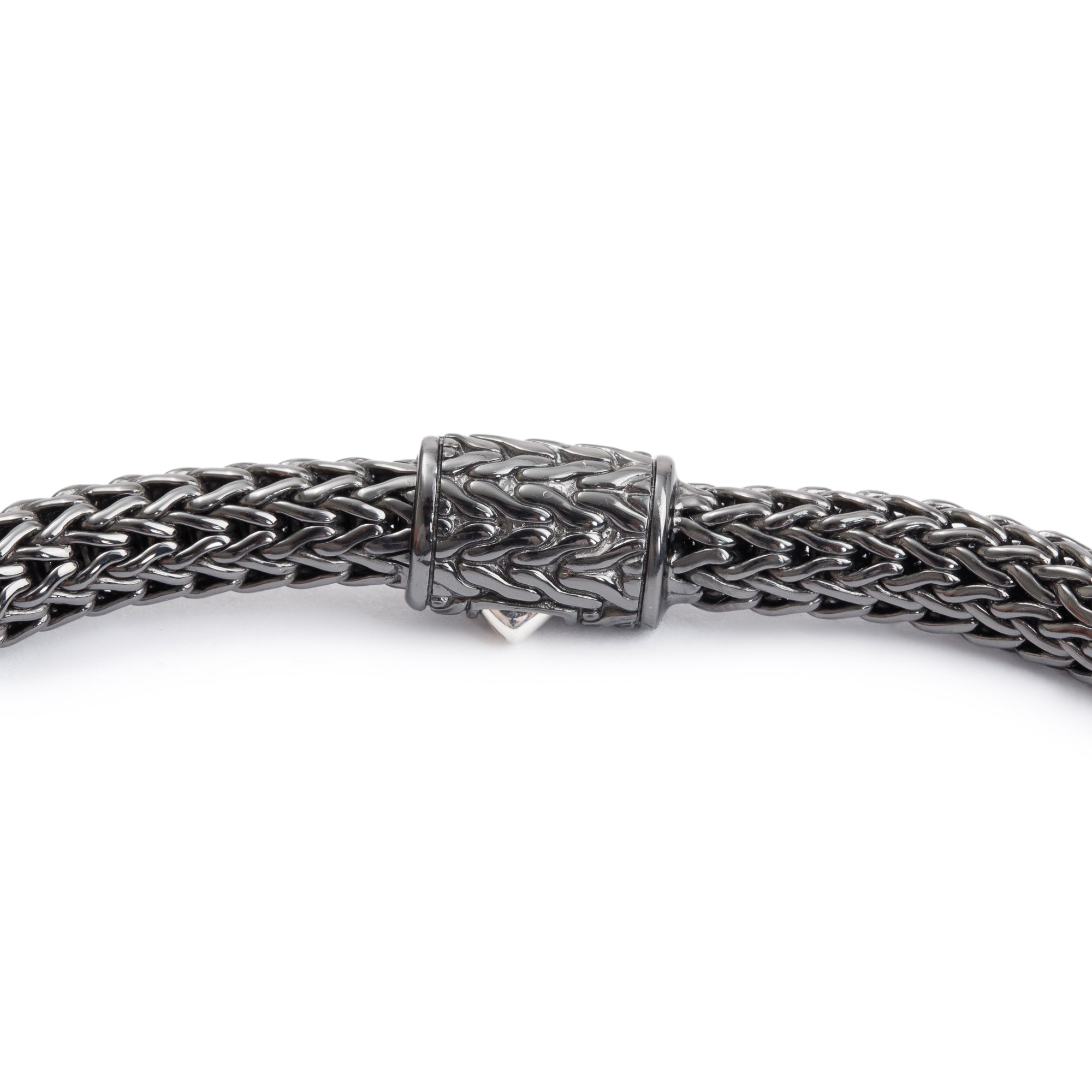 John Hardy Black Rhodium Plated Sterling Silver Diamond Asli Classic 5MM Chain Bracelet