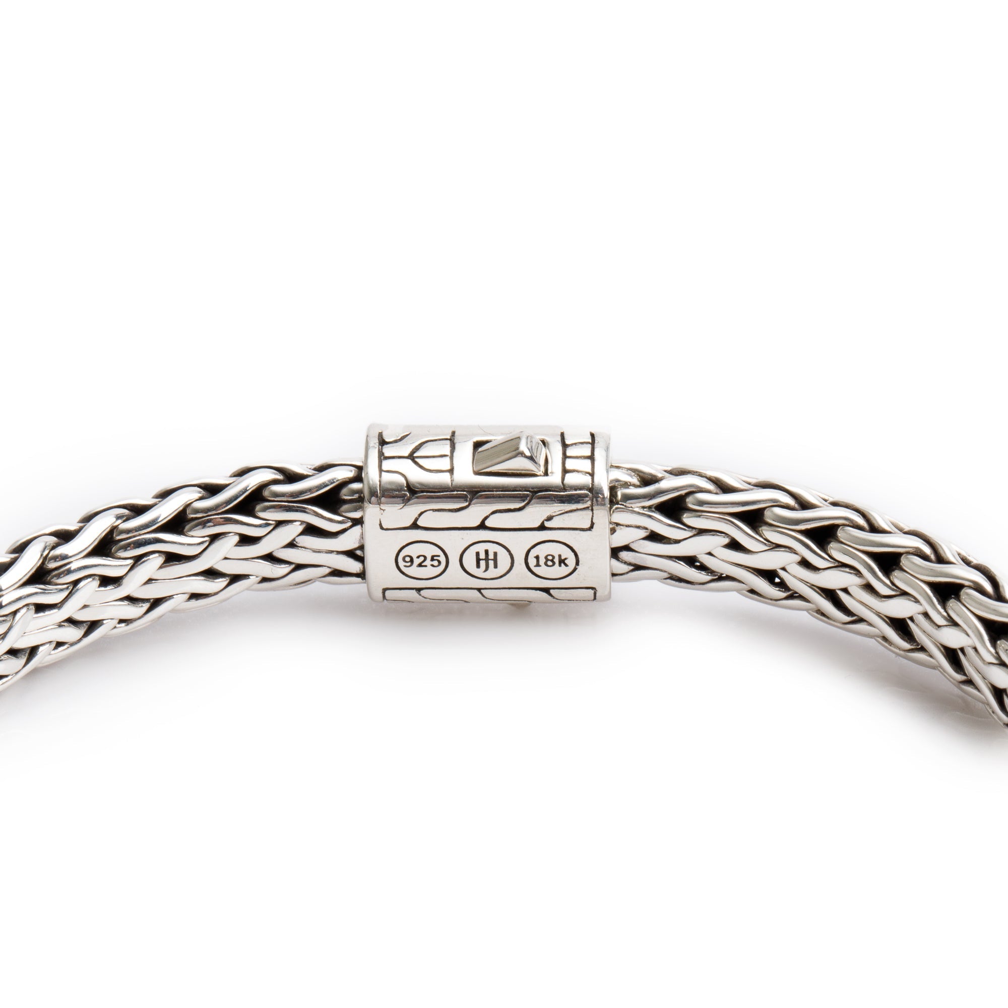 John Hardy Sterling Silver & 18k Yellow Gold 7.5 MM Dot Classic Chain Bracelet