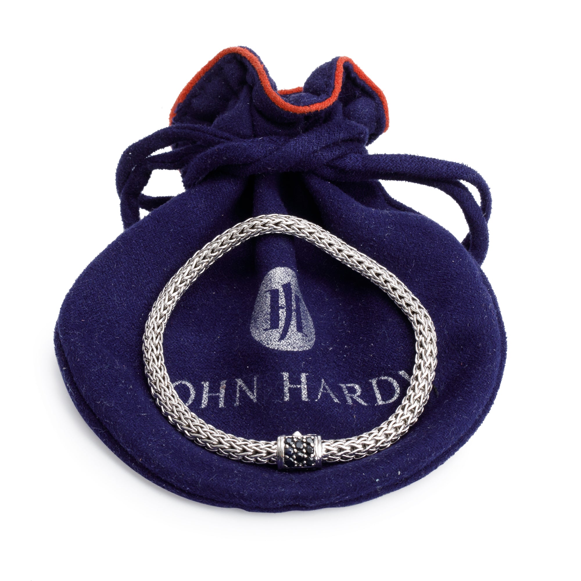 John Hardy Sterling Silver 5 MM Classic Chain Bracelet with Black Sapphire