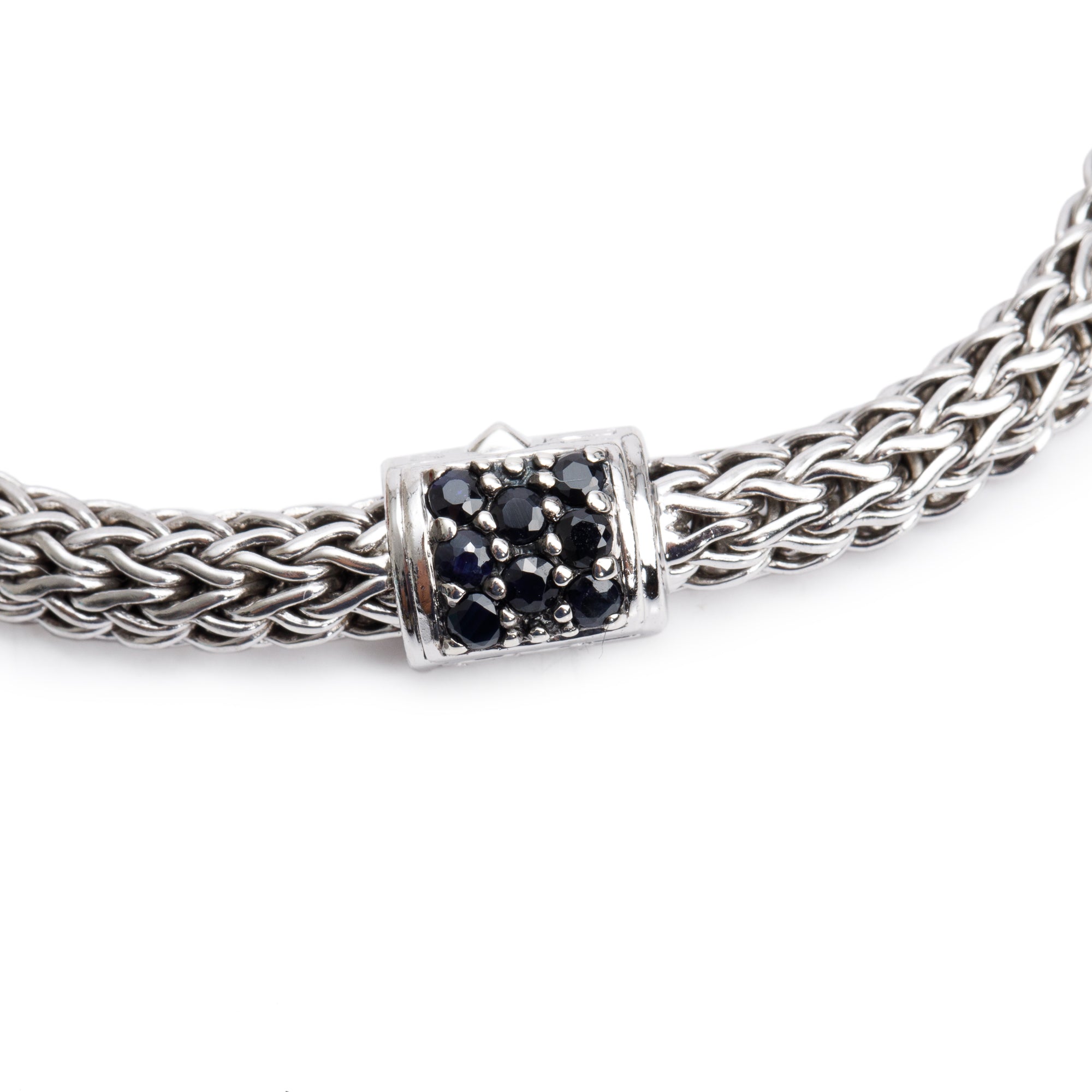 John Hardy Sterling Silver 5 MM Classic Chain Bracelet with Black Sapphire