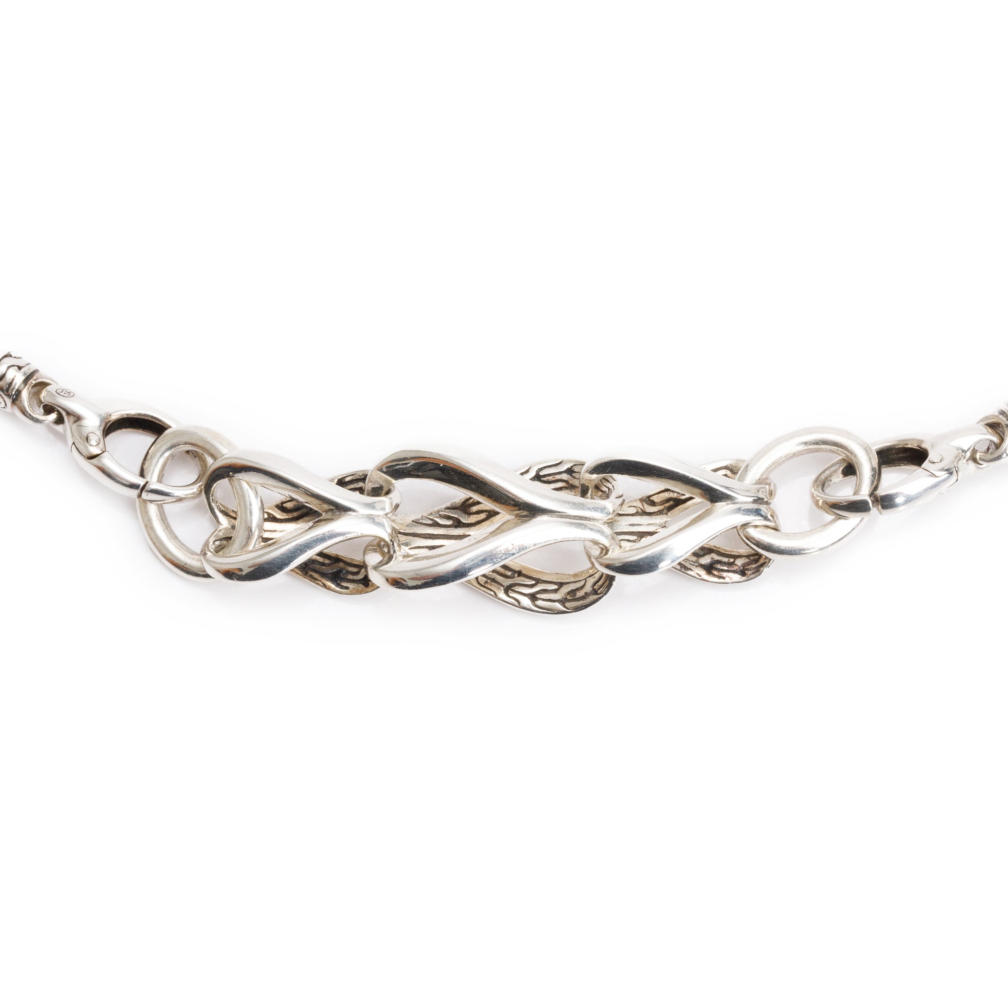 John Hardy Sterling Silver Asli Chain Link Station Necklace
