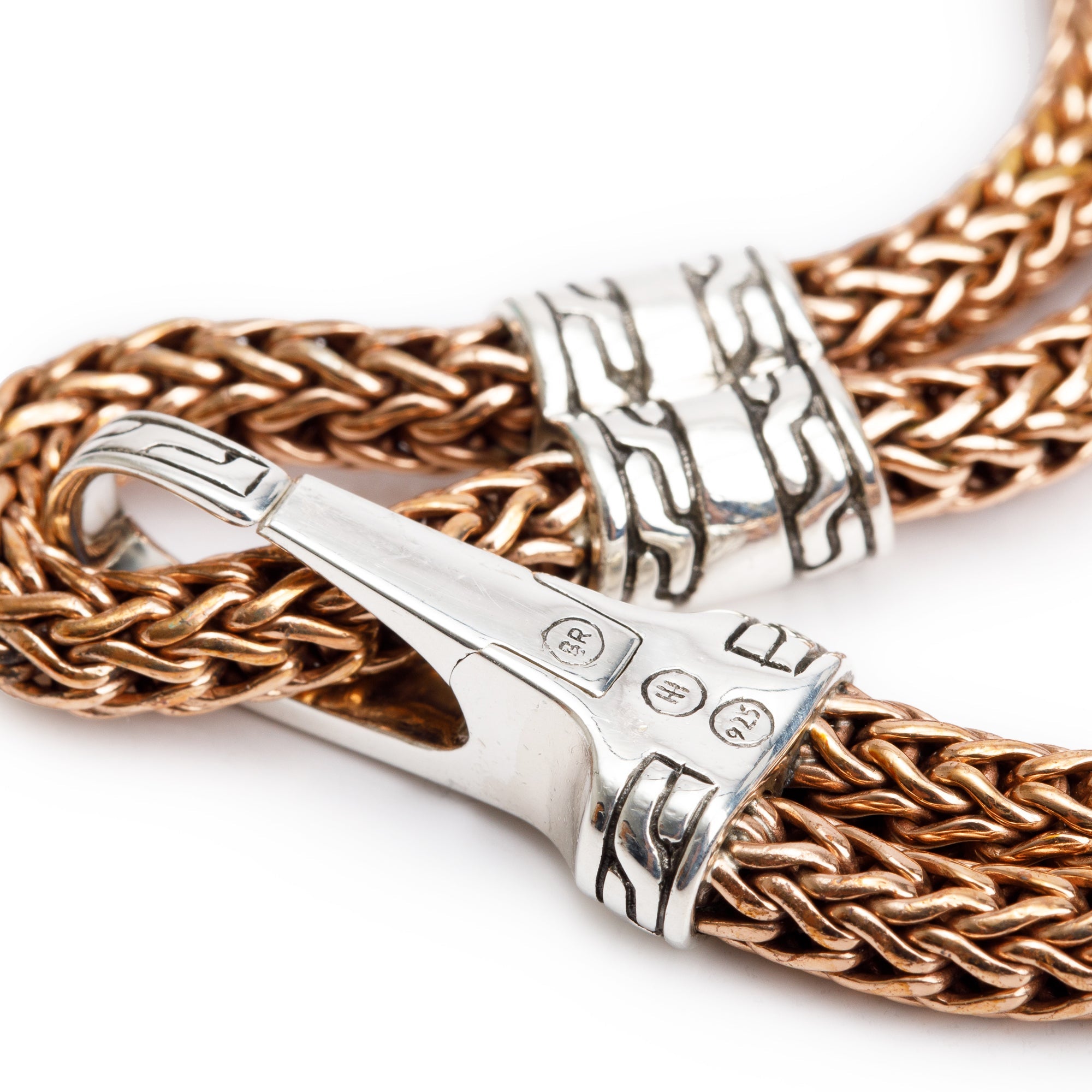 John Hardy Sterling Silver & Bronze Classic Chain Hook Clasp Bracelet