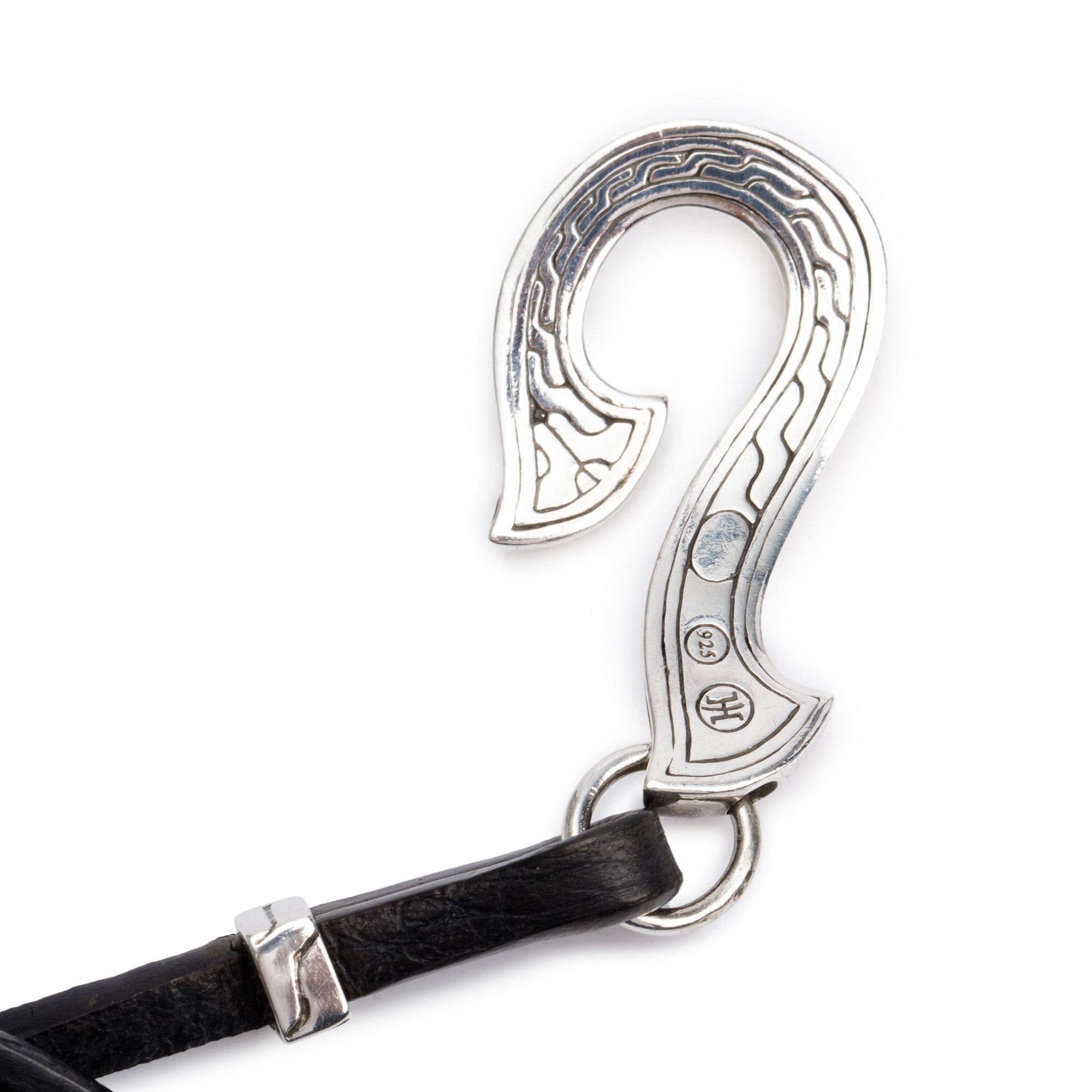 John Hardy Sterling Silver Dayak Triple Wrap Leather Bracelet