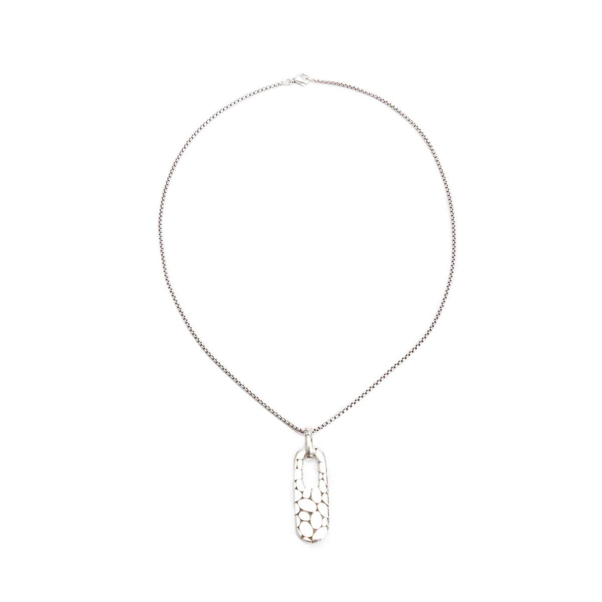 John Hardy Sterling Silver Kali Pebble Rectangular Pendant Necklace ...