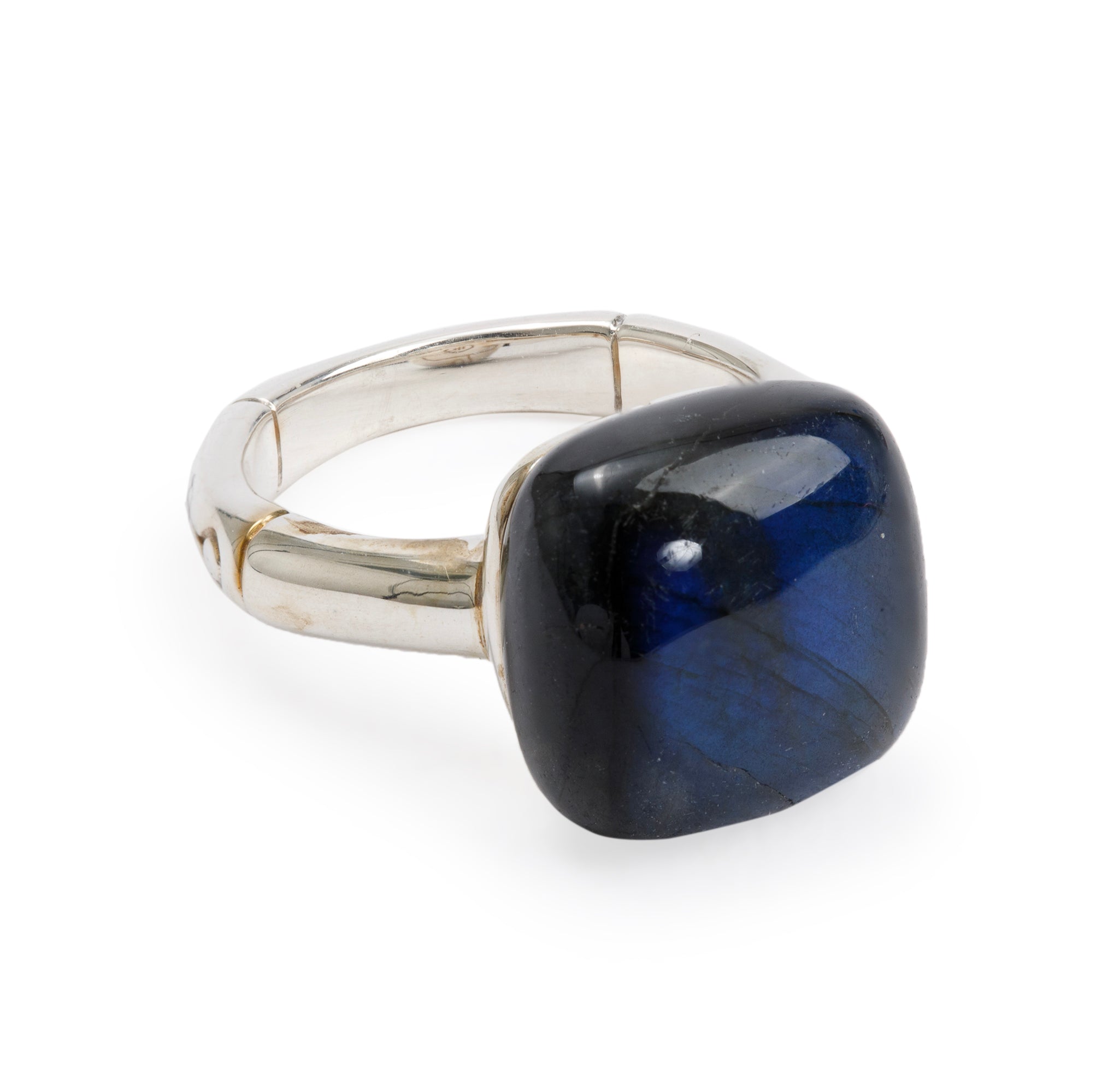 John Hardy Sterling Silver Labradorite Bamboo Cocktail Ring, Size 7