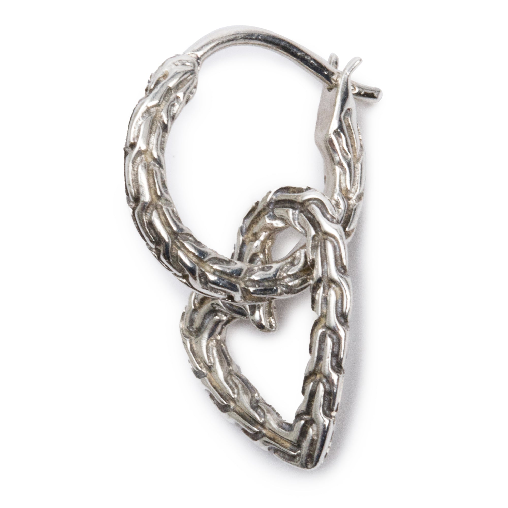 John Hardy Sterling Silver Manah Heart Drop Single Earring