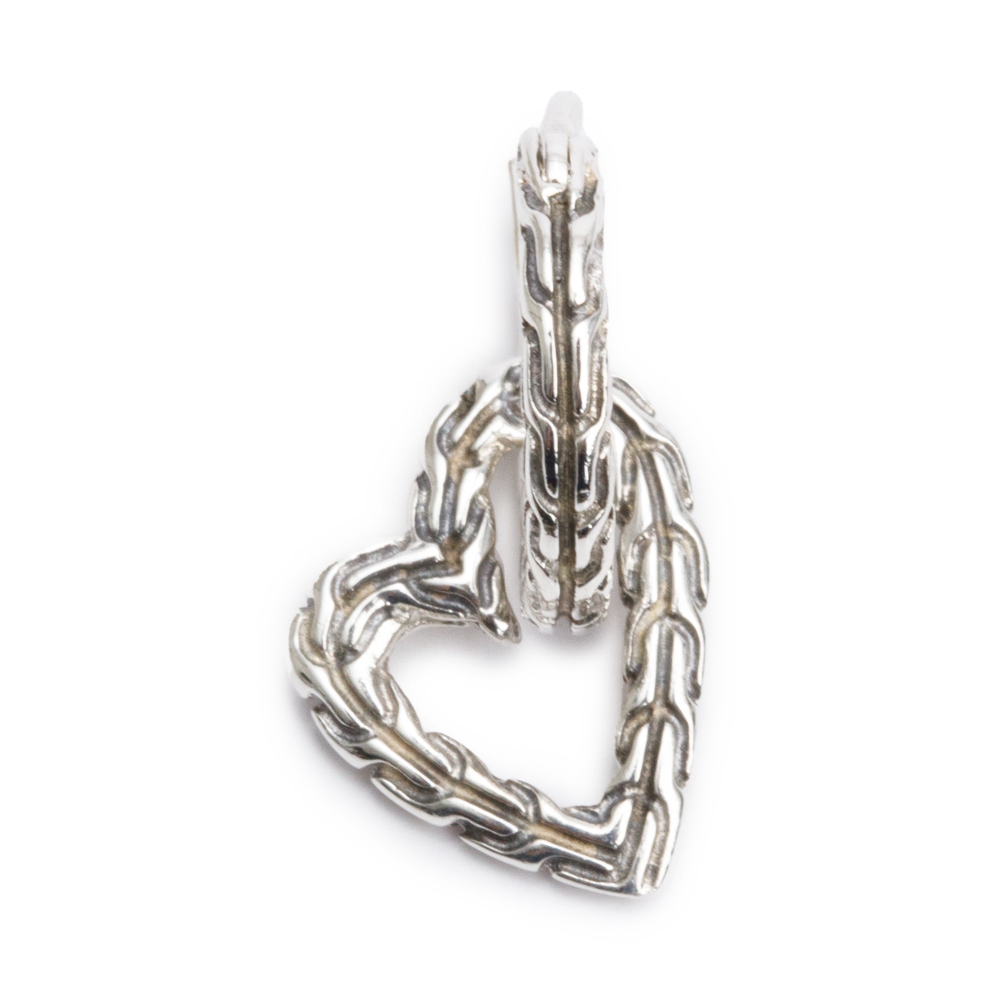 John Hardy Sterling Silver Manah Heart Drop Single Earring