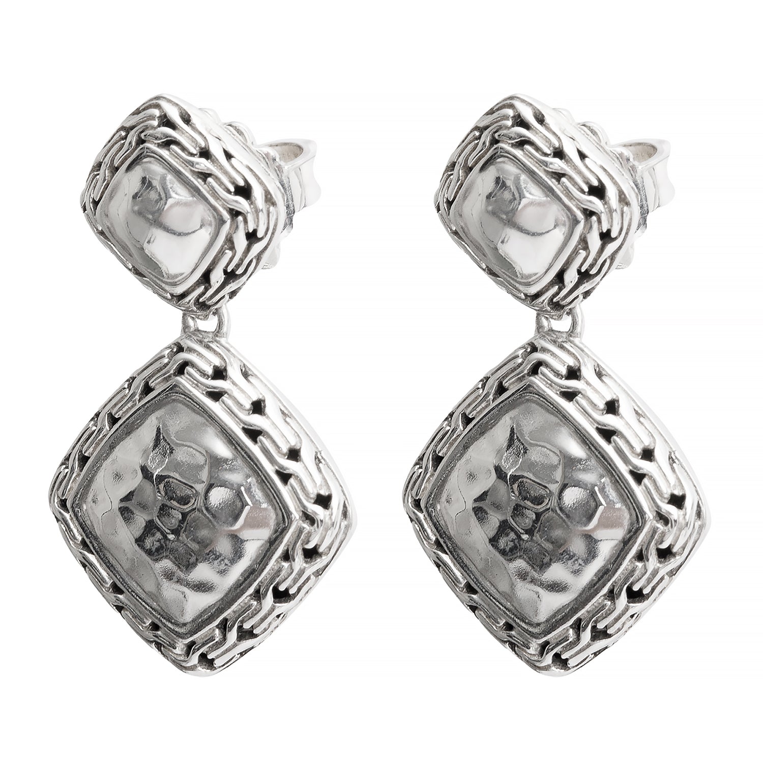 John Hardy Sterling Silver Palu Square Drop Earrings