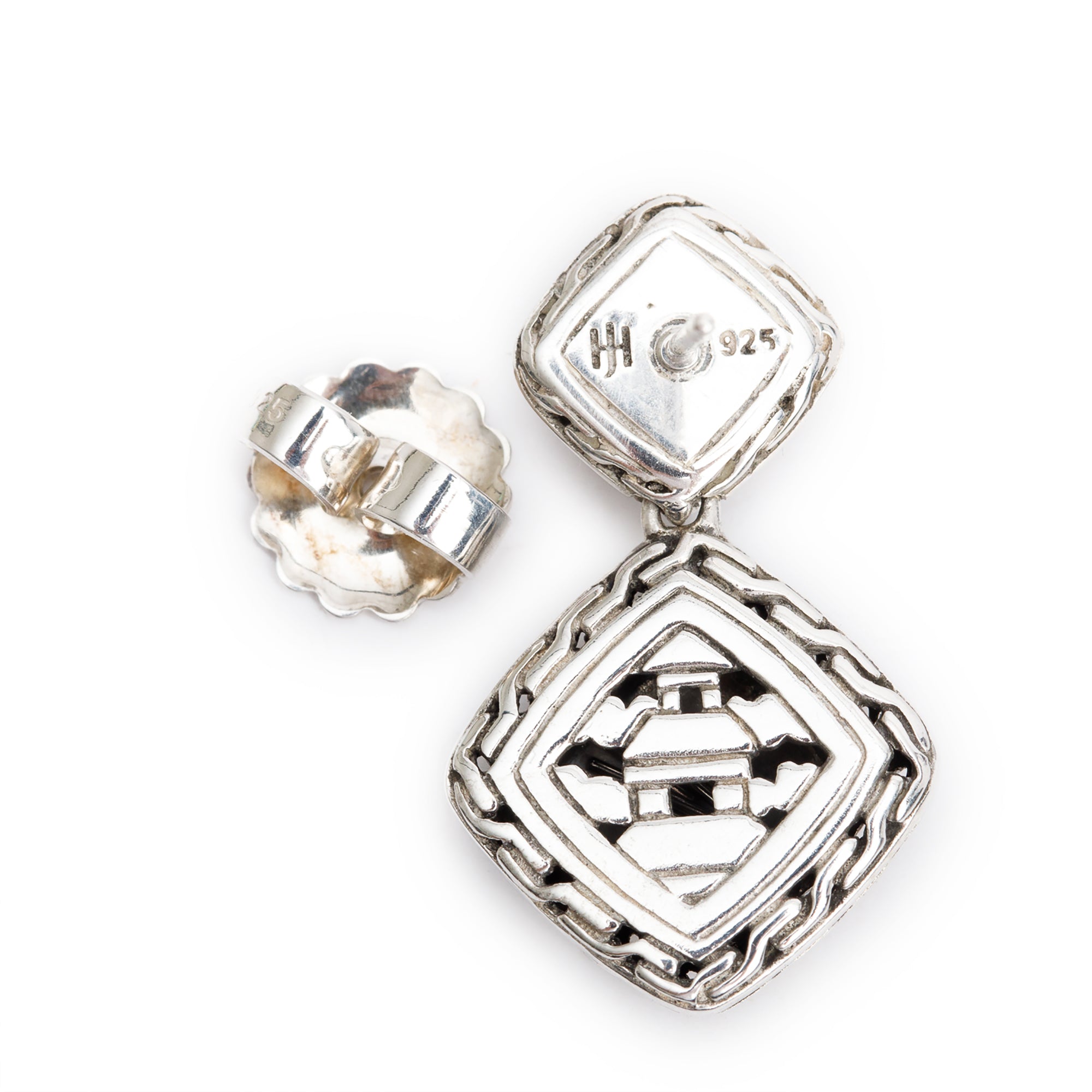 John Hardy Sterling Silver Palu Square Drop Earrings