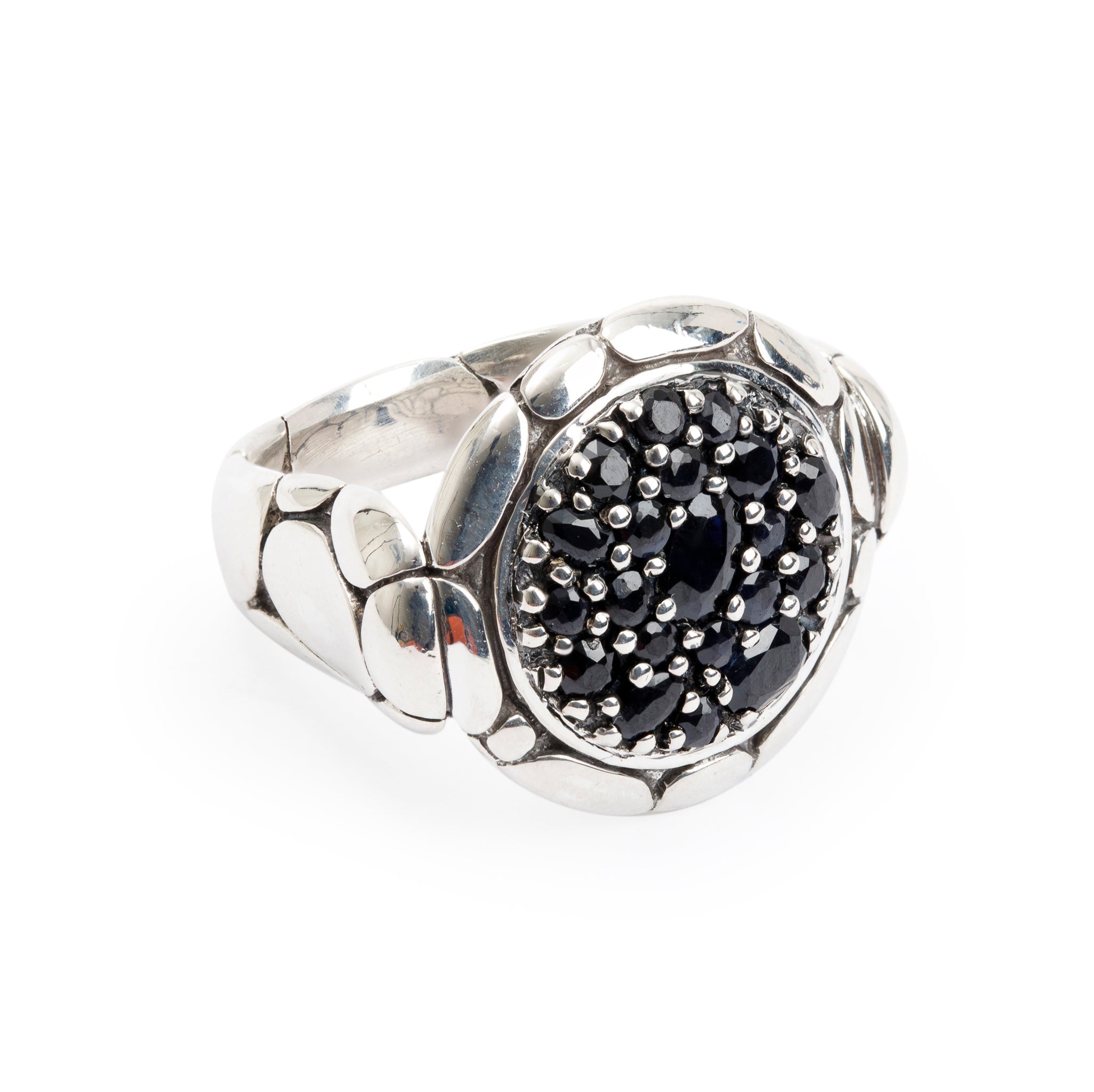 John Hardy Sterling Silver Sapphire Kali Cocktail Ring, Size 7.5