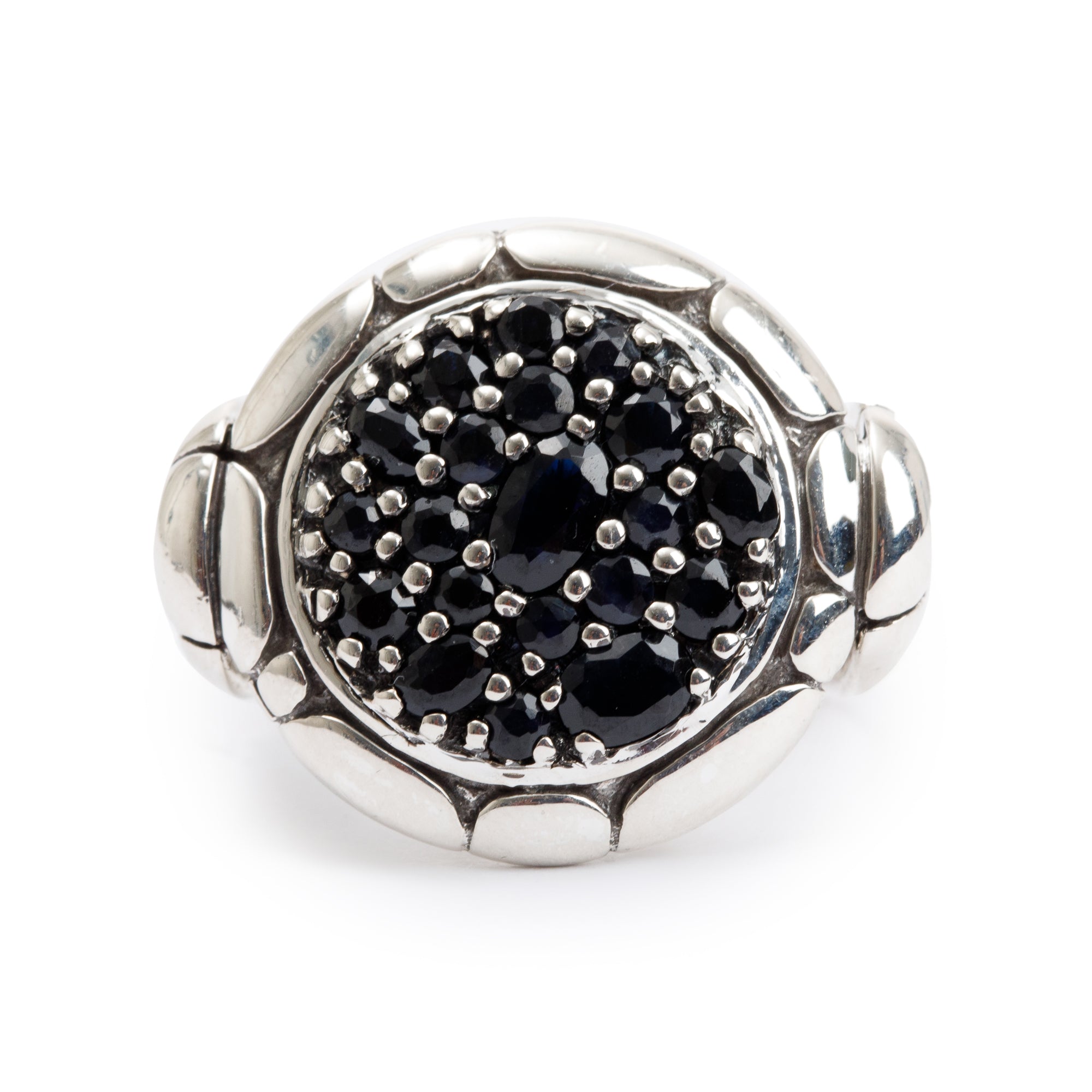 John Hardy Sterling Silver Sapphire Kali Cocktail Ring, Size 7.5