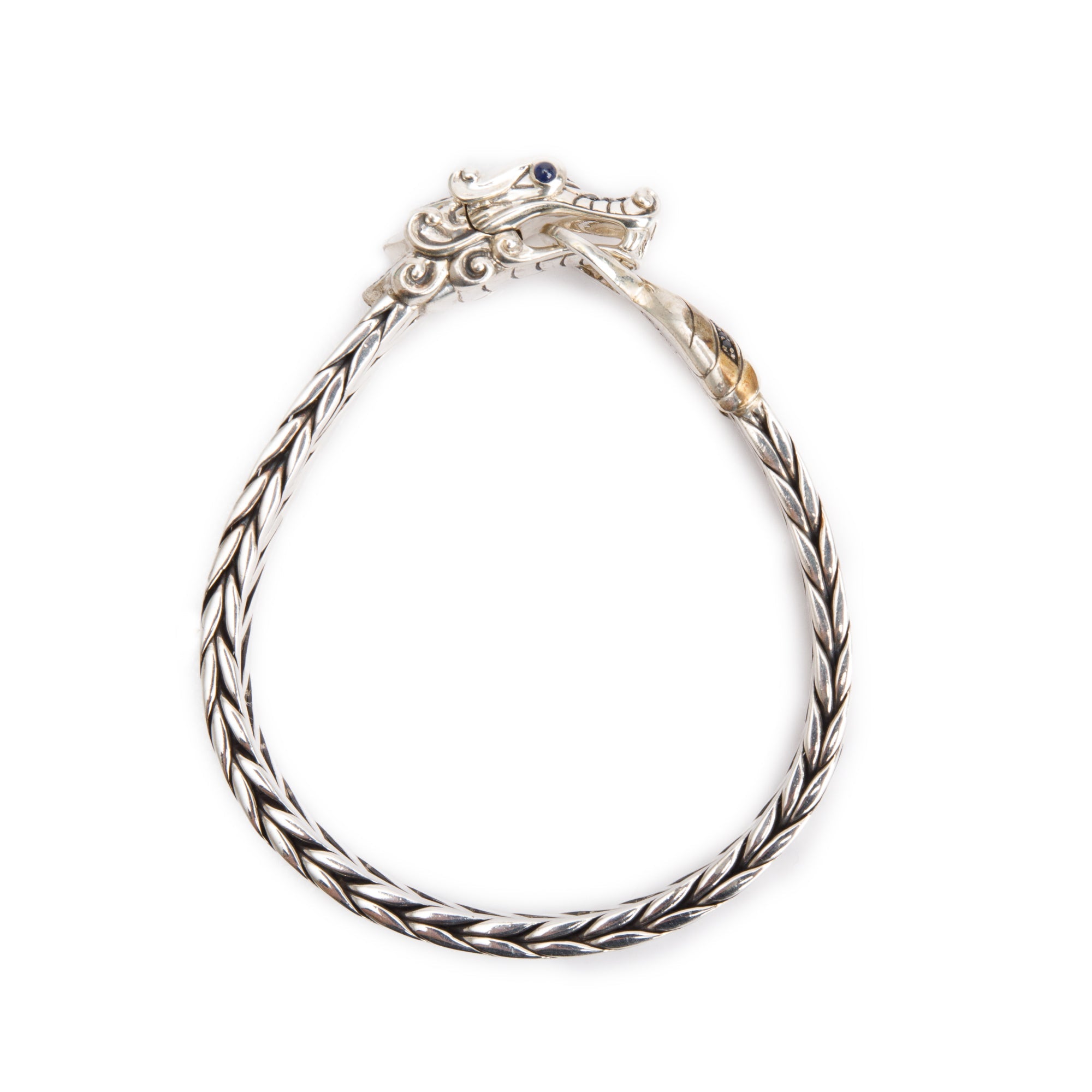 John Hardy Sterling Silver Sapphire Naga 9 MM Bracelet