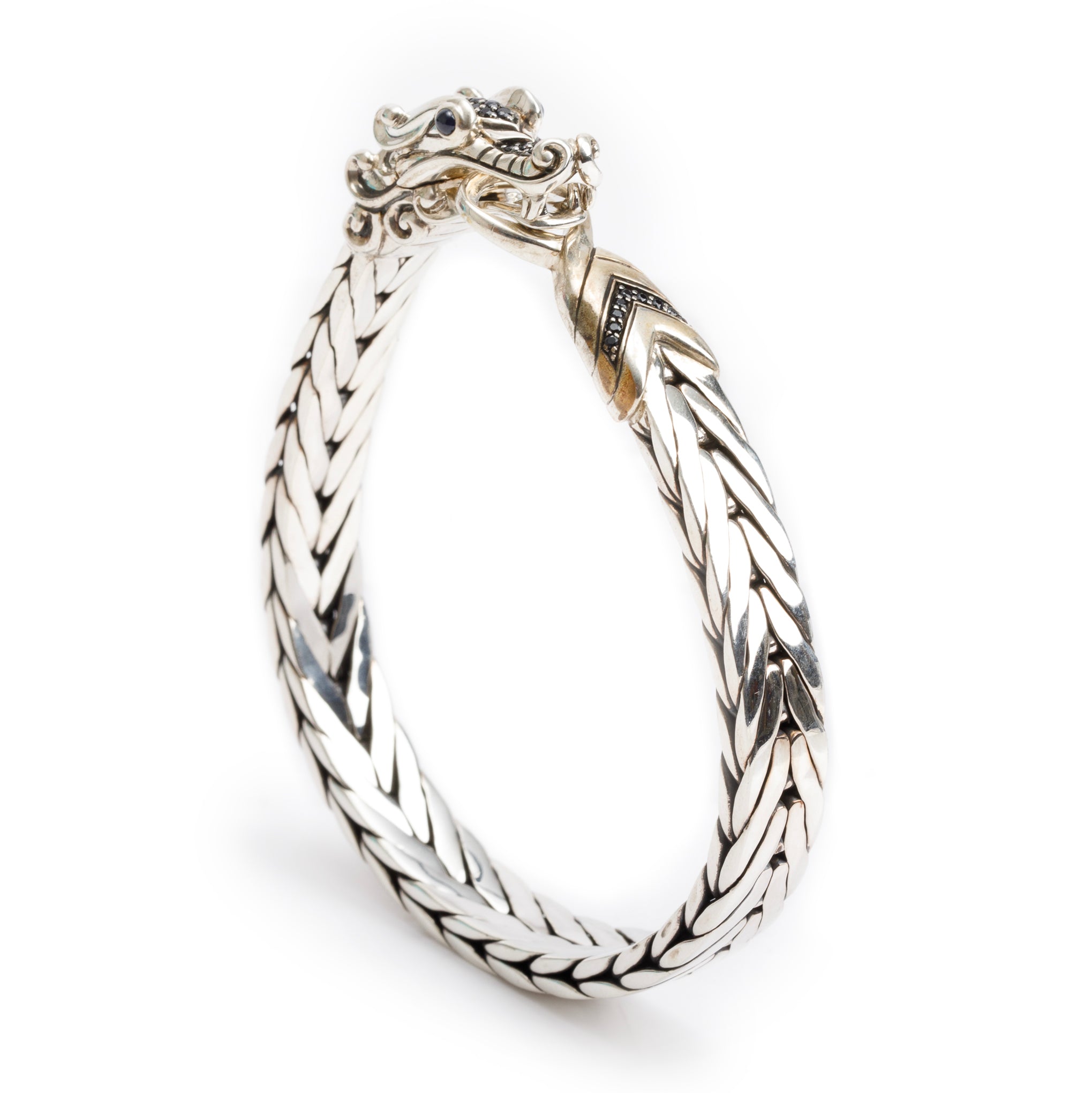 John Hardy Sterling Silver Sapphire Naga 9 MM Bracelet
