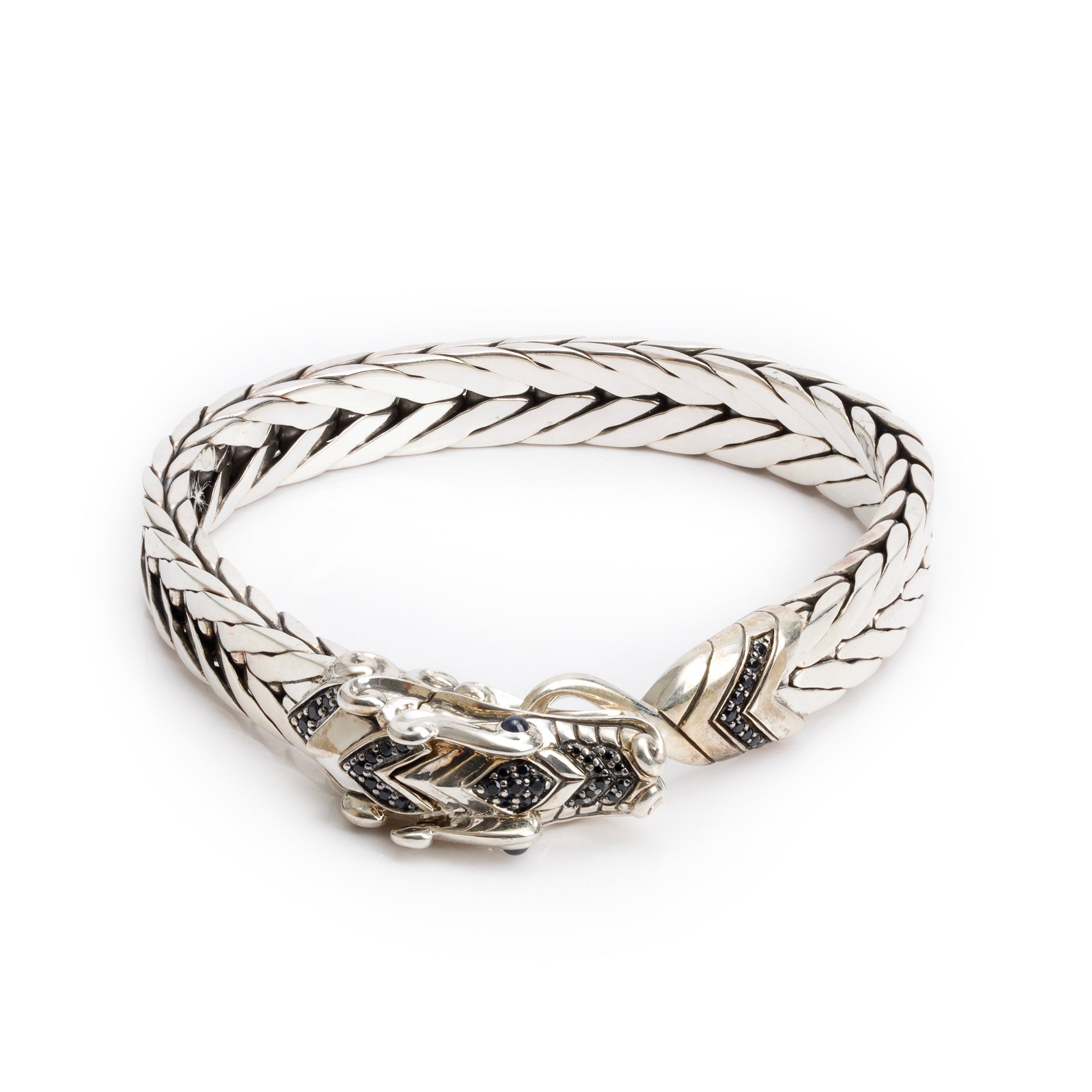 John Hardy Sterling Silver Sapphire Naga 9 MM Bracelet
