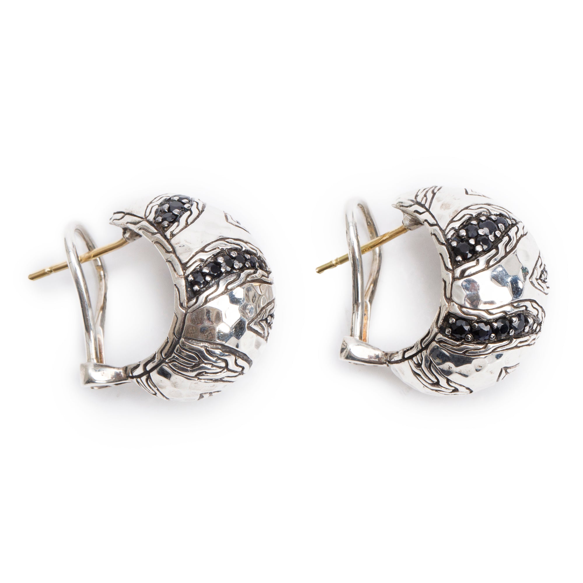 John Hardy Sterling Silver Sapphire Palu Macan Earrings