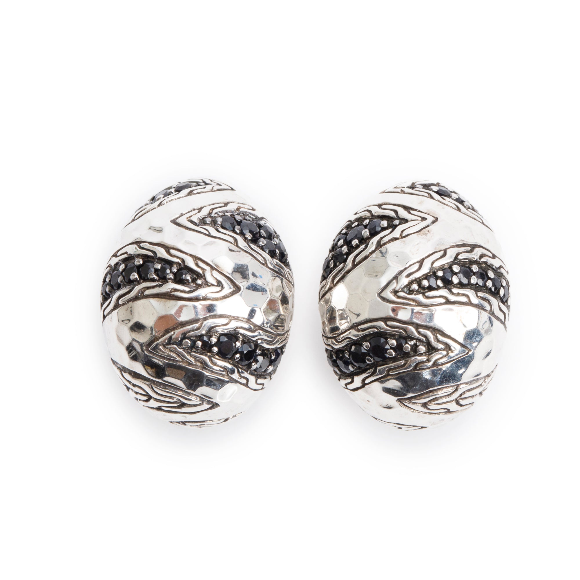 John Hardy Sterling Silver Sapphire Palu Macan Earrings