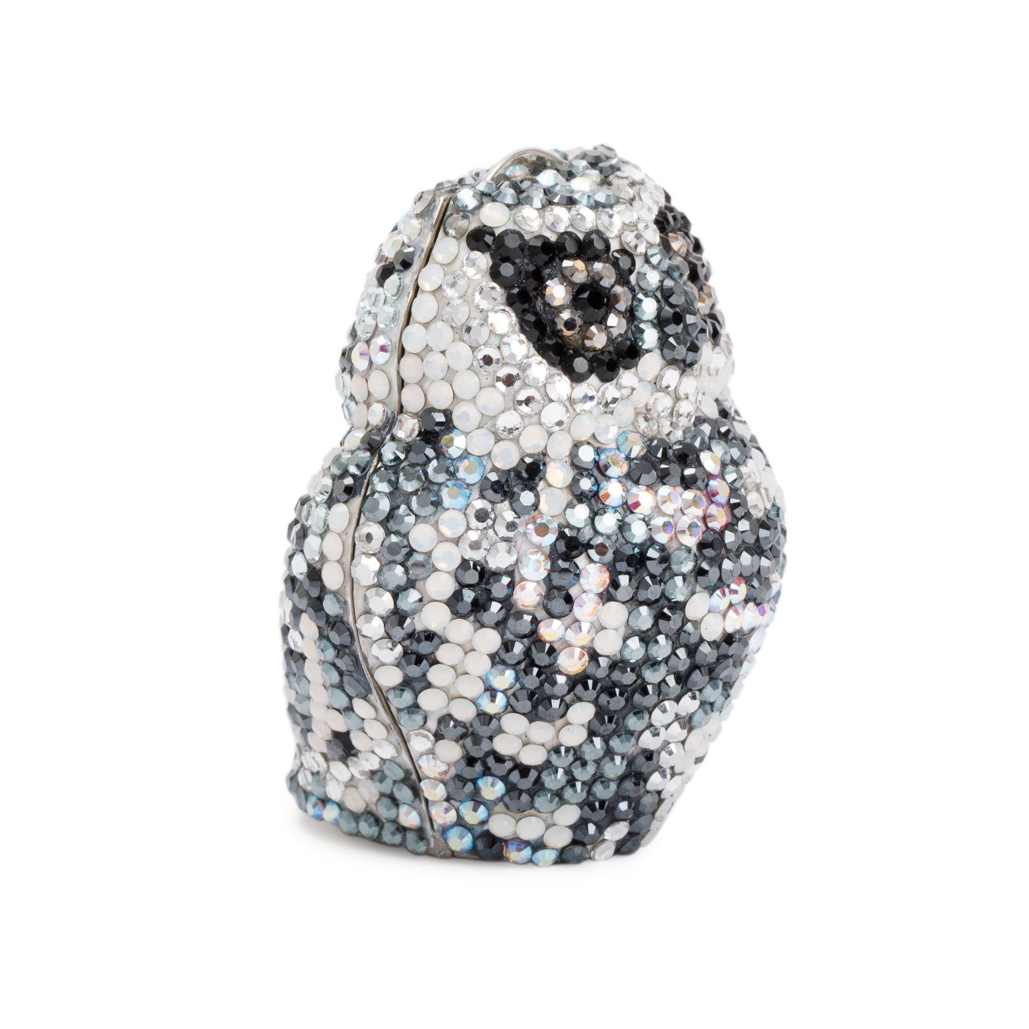 Judith Leiber Black & White Crystal Owl Pill Box