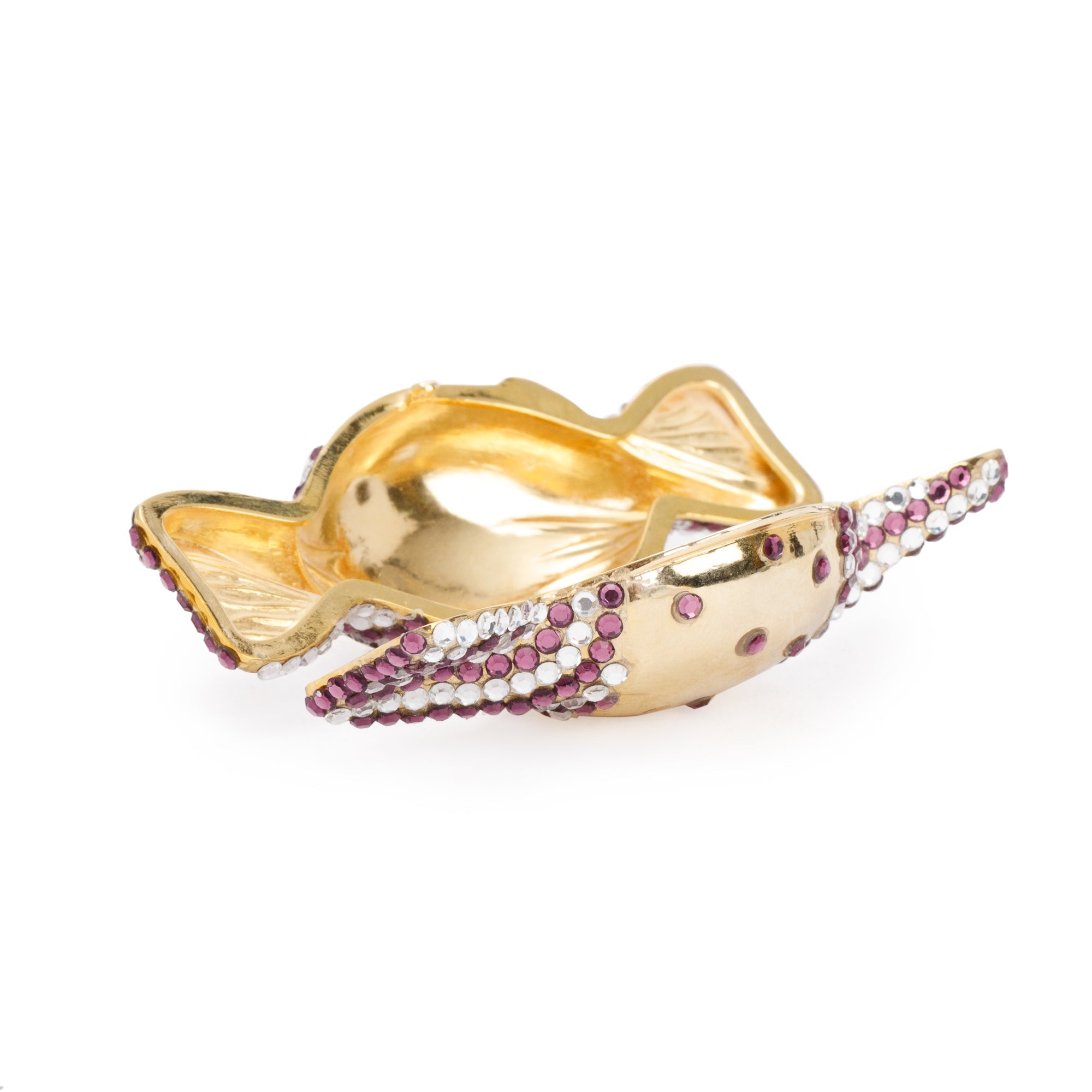 Judith Leiber Clear & Purple Crystal Candy Pill Box