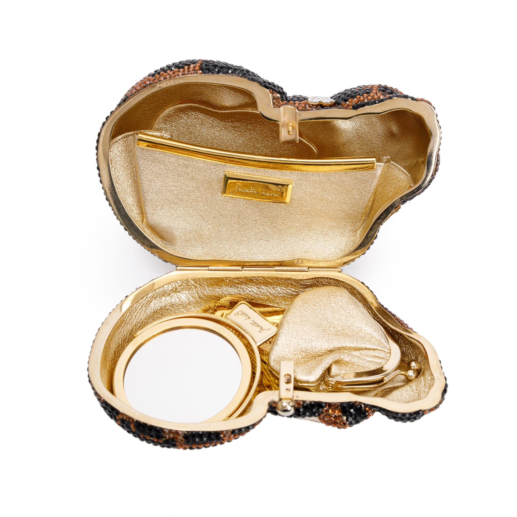 Judith Leiber Multicolour Crystal Embellished Sleeping Cat Minaudiere Evening Clutch