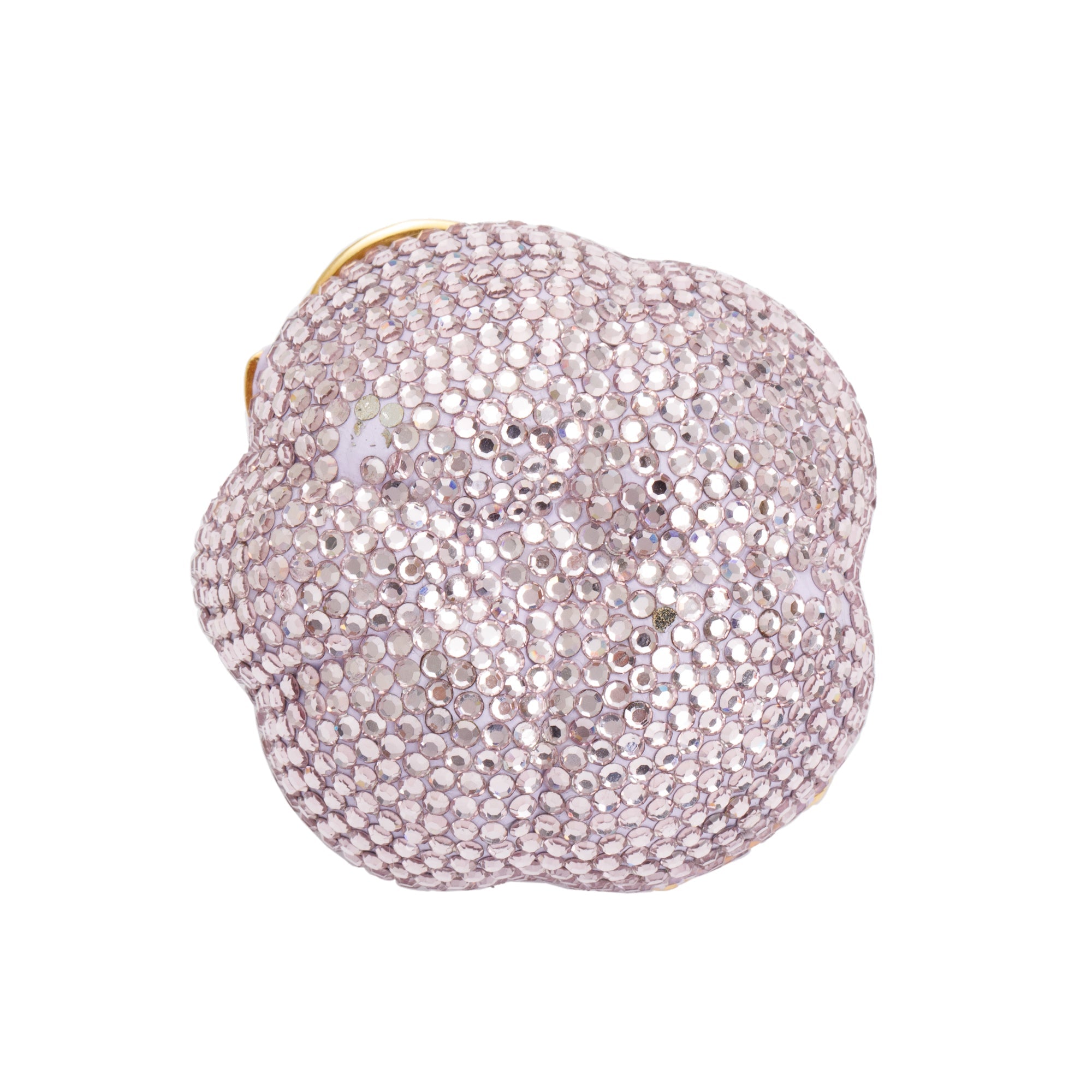 Judith Leiber Pink & Green Crystal Pumpkin Pill Box