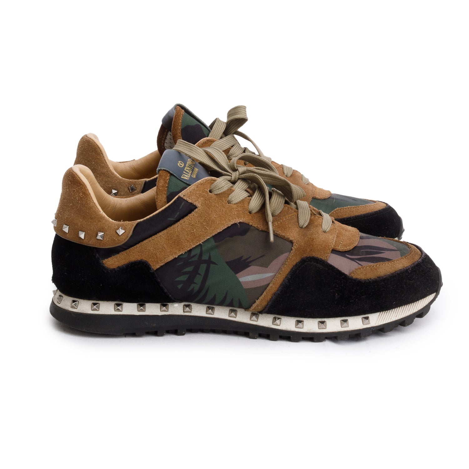 Valentino Brown Camouflage Rockrunner Sneaker, Size 41