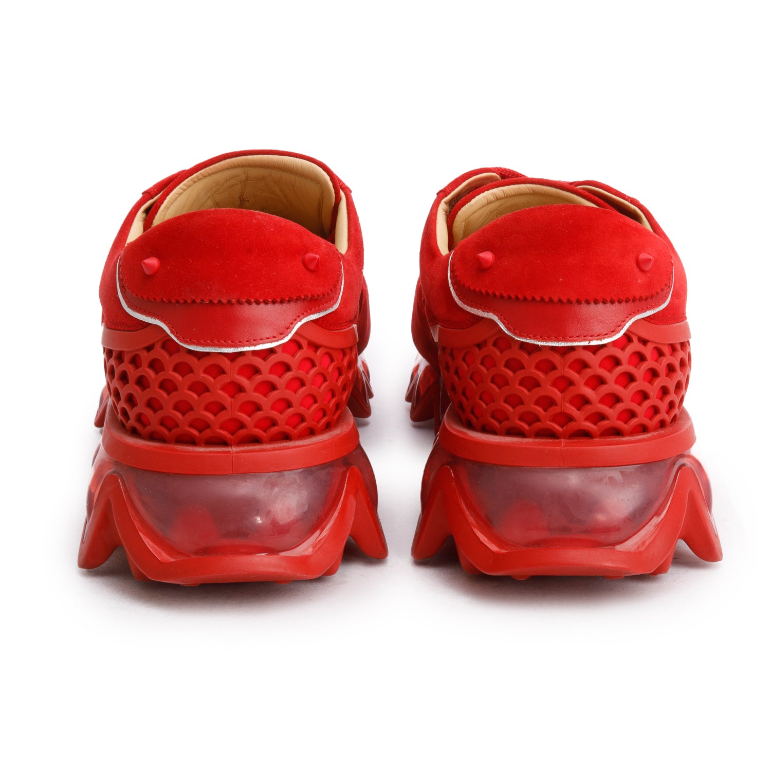 Christian Louboutin Red Suede Loubishark Sneakers, Men's Size 45