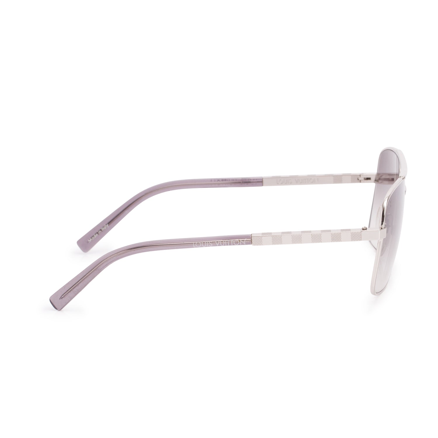 Louis Vuitton Z0260U Silver Damier Attitude Aviator Square Sunglasses w/ Case